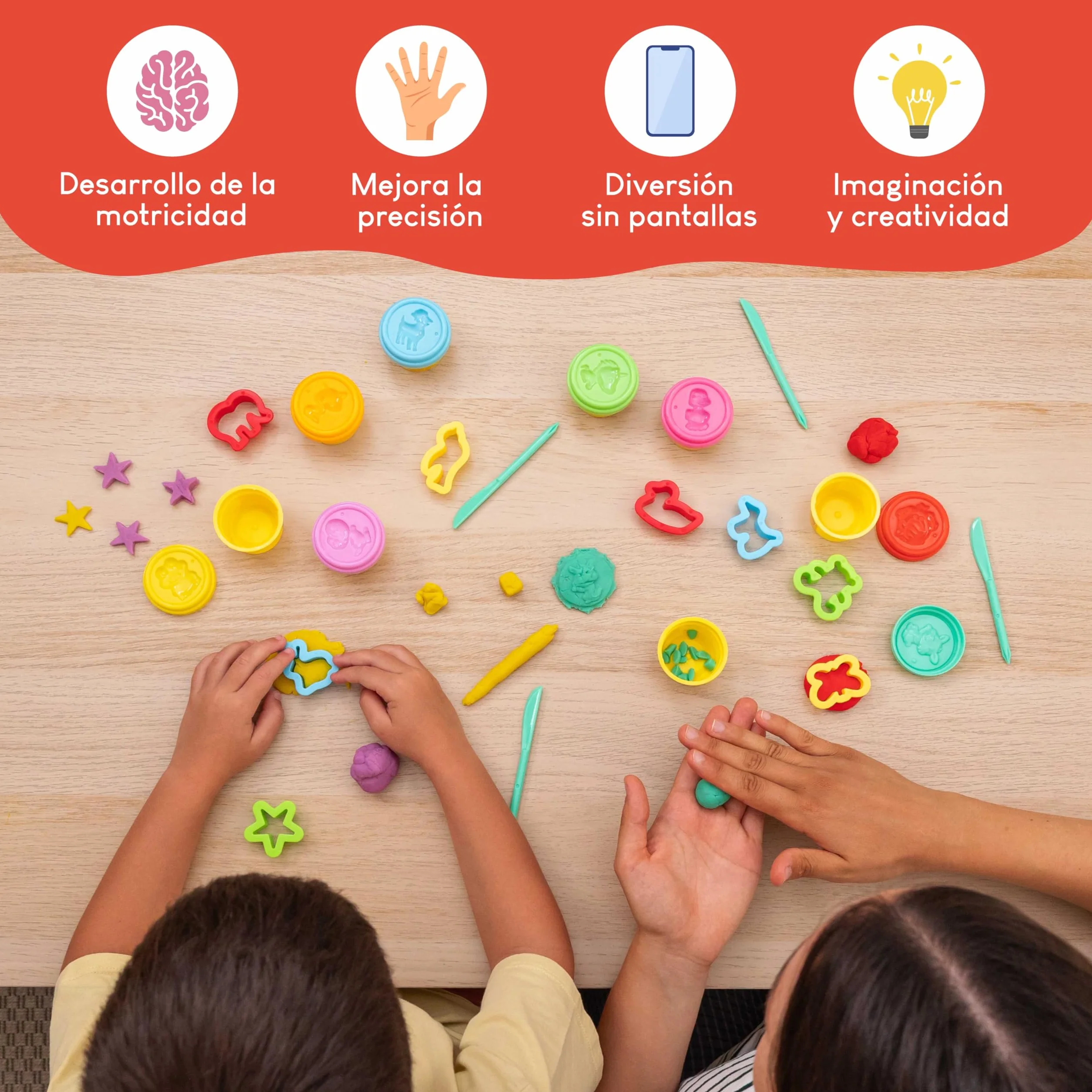 BONNYCO Set Plastilina con Moldes y Bolsas Sorpresa Pack 16 Regalos Cumpleaños Niños Colegio 3-9 Años. Detalles Alumnos Fin de Curso, Ideas Regalitos para Invitados, Relleno Piñata