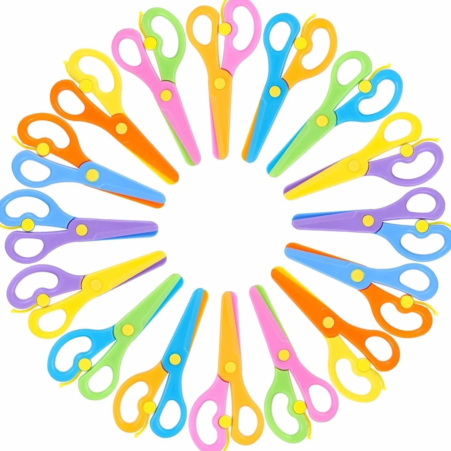 18PCS Tijeras Manualidades para Niños, Tijeras Entrenamiento Preescolar, DiseñO de Arte DIY, Diseño Antipellizcos, Desarrollo de la Coordinación Ojo-Mano