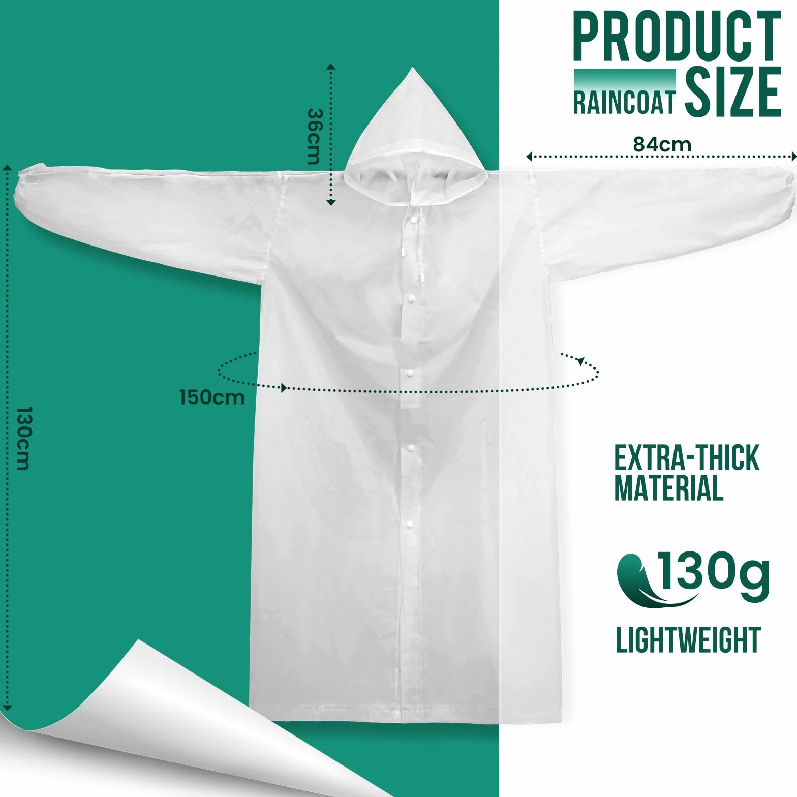 Chubasquero Impermeable Transparente Portátil Reutilizable 2 Piezas Unisex