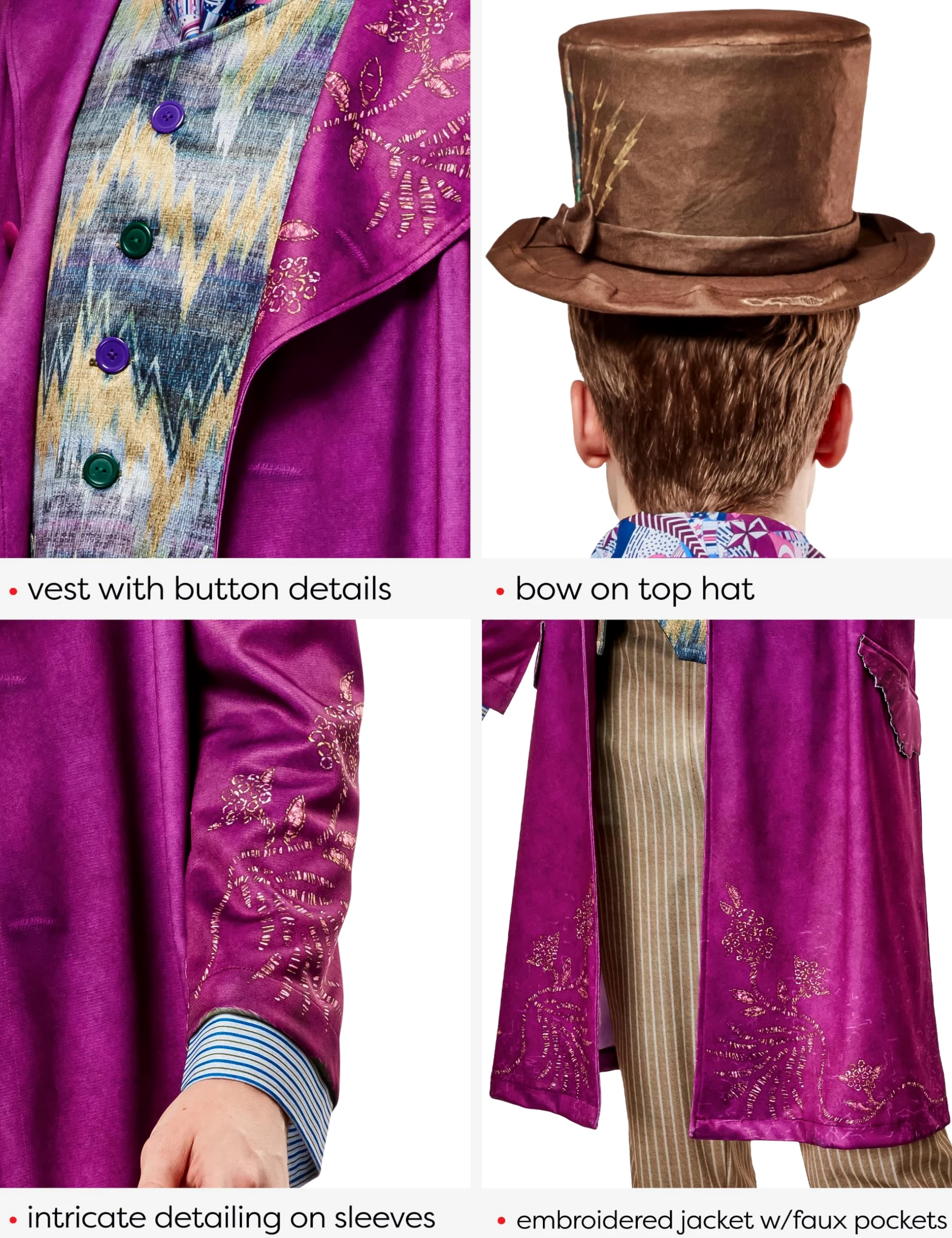Rubies Movie Deluxe Willy Wonka Disfraz con Sombrero Adulto para Hombre