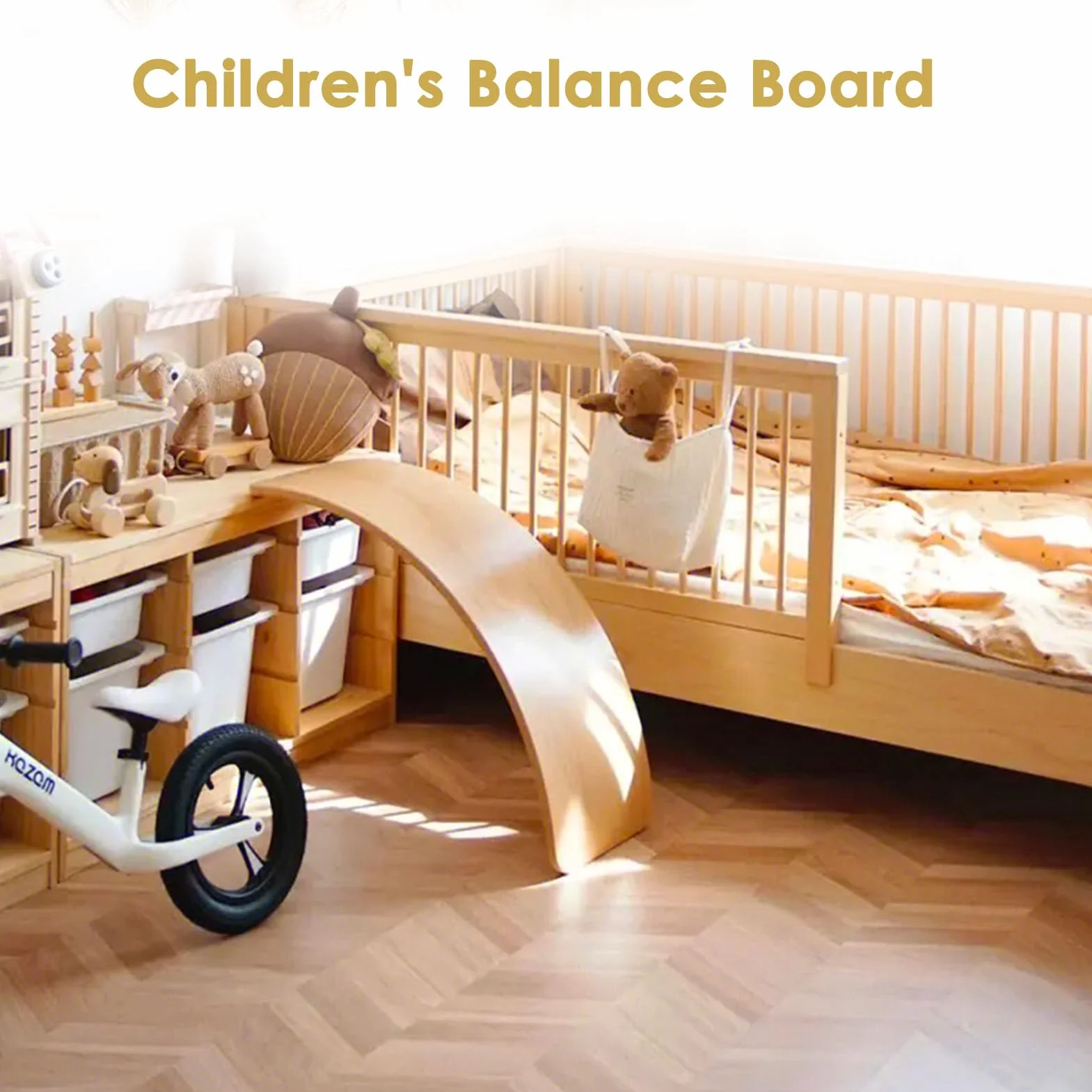Tabla de Equilibrio Niños Balance Board Curva de Madera para Niño Equilibrio Niños Tabla de Balance Tabla Wobbel Madera Max.200 kg