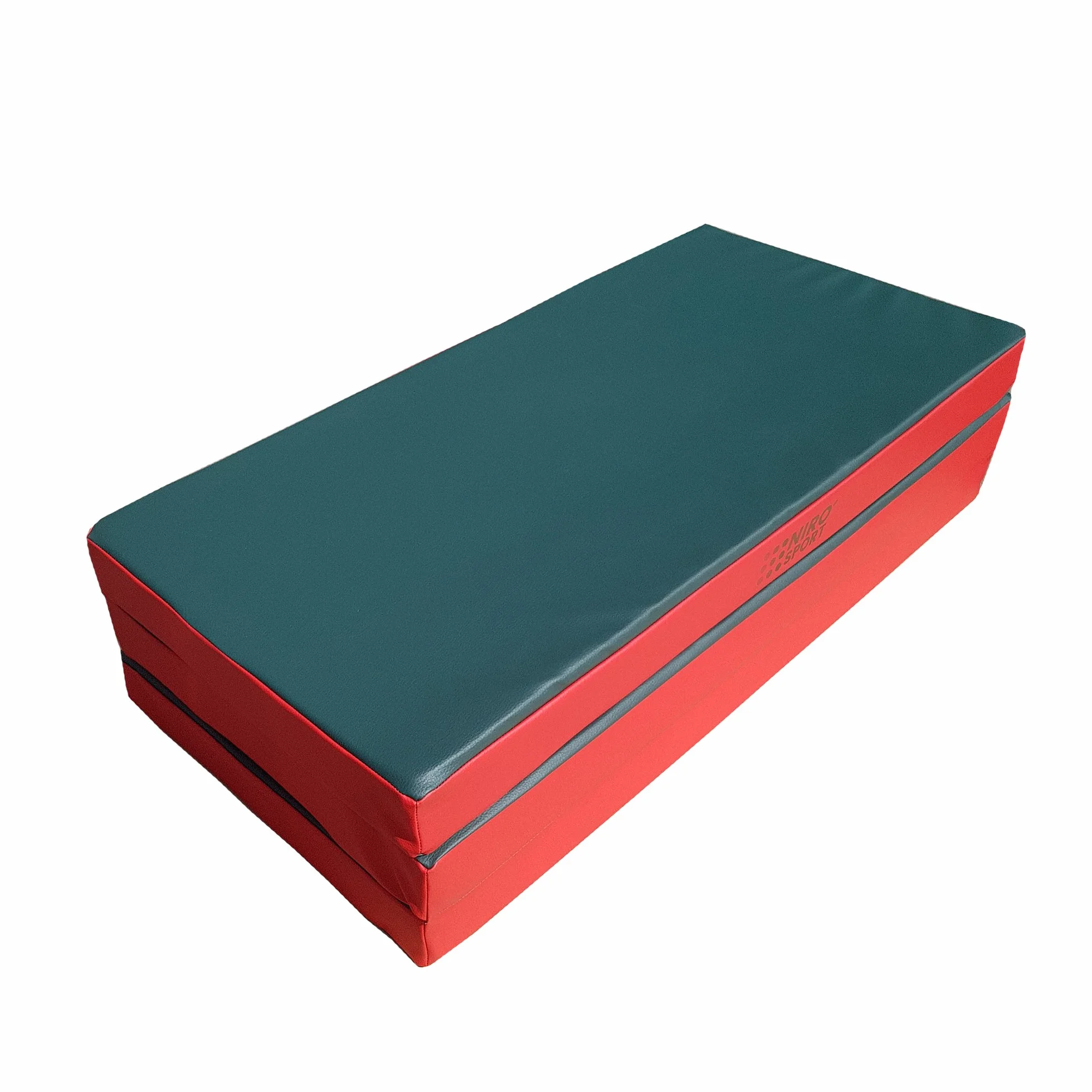 NiroSport Esterilla de gimnasia plegable 150 x 100 cm verde rojo lavable