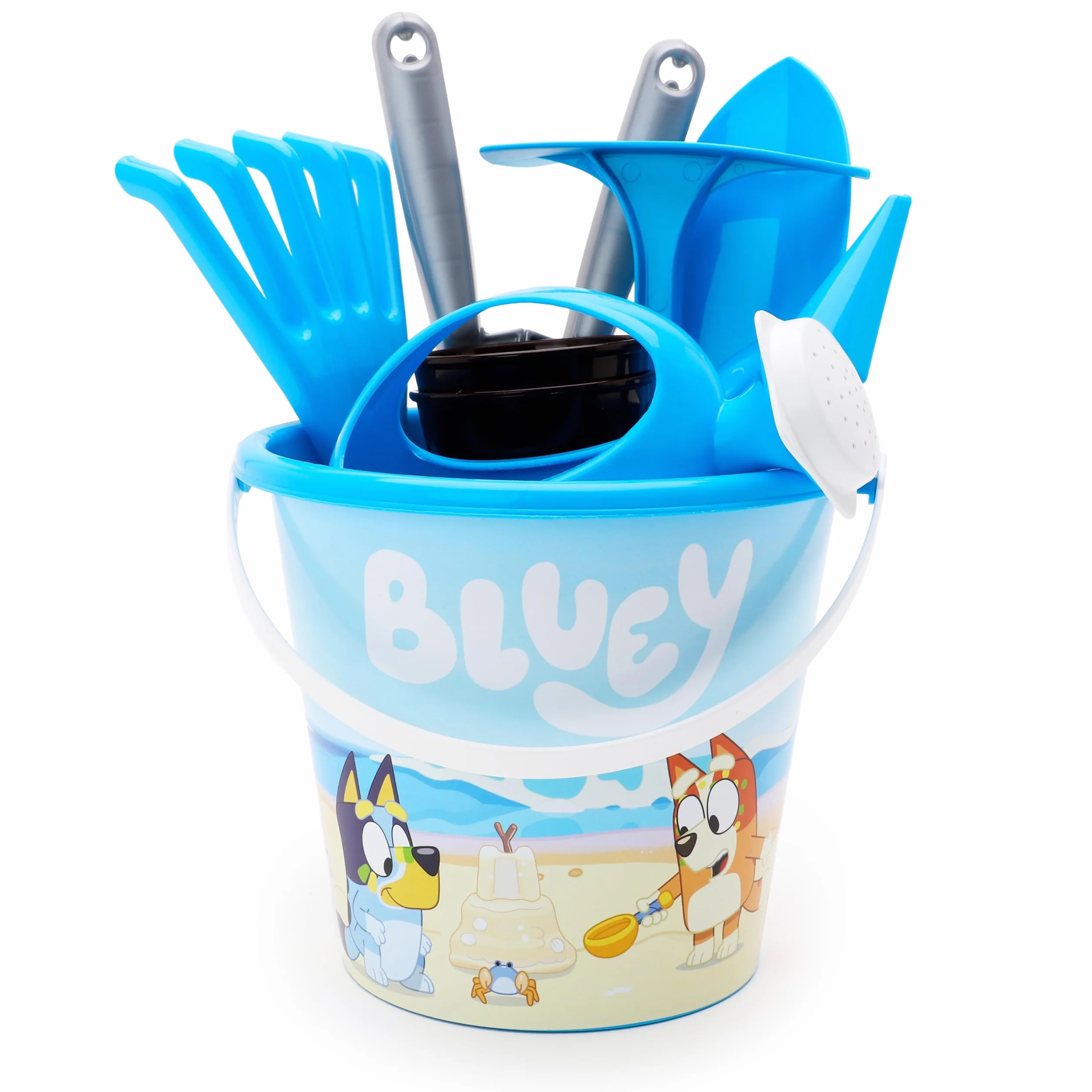 Toyland® Juego de jardinería Bluey de 10 Piezas para niños - Carretilla, regadera, macetas, Herramientas y más - Juego de Juguetes para jardín al Aire Libre - Edad 2+