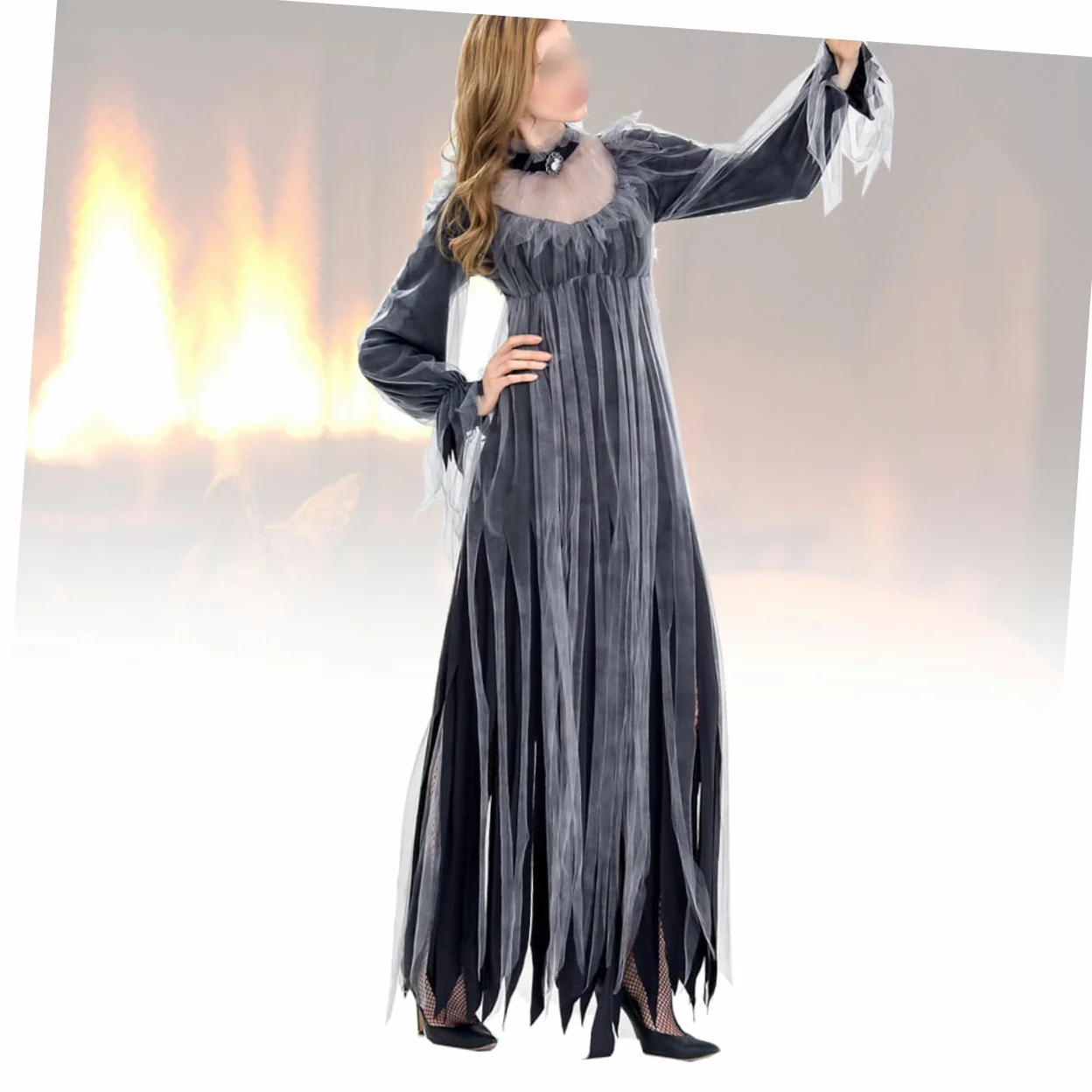 2 Piezas traje para cosplay vestido cosplay vestidos de gala vampiro Ideal para disfraces de Halloween traje de para el rendimiento vestido de disfraz de bruja para adultos