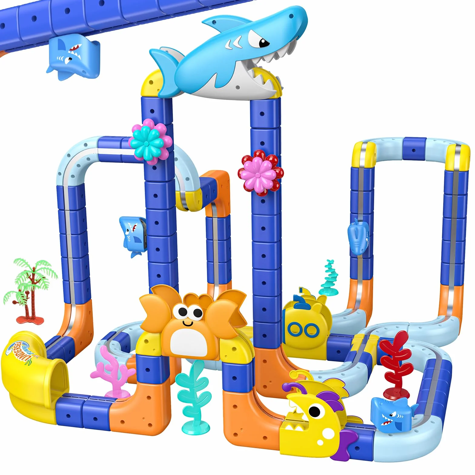 193 Piezas DIY Cube Track, Juguetes Niño Niña 3 4 5 6 7 8 Años Conjunto de Tren Eléctrico Clickrail con Pista Regalo de Cumpleaños Original para Niños