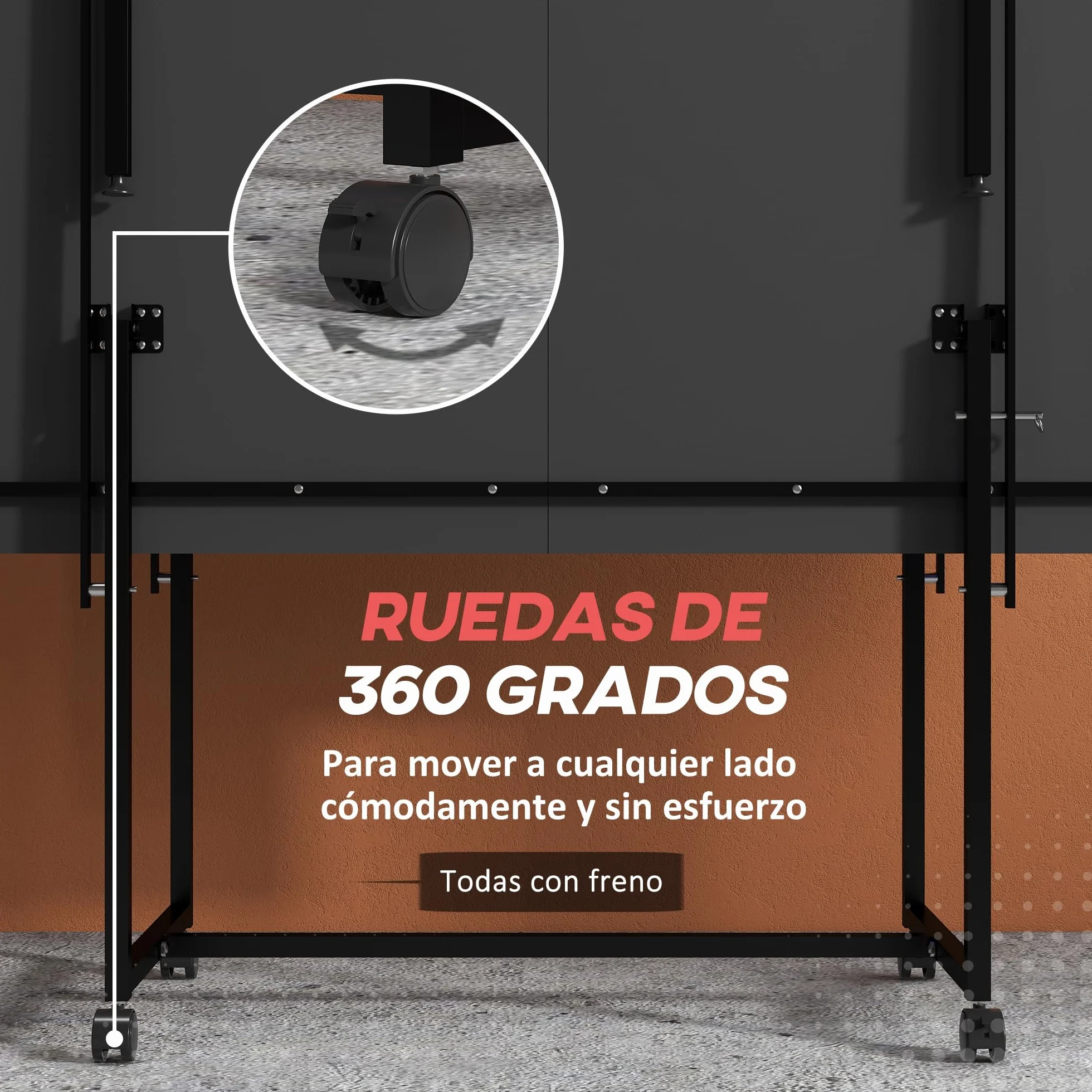 SPORTNOW Mesa de Ping-Pong Plegable Profesional 274x152,5x75,5 cm con 4 Ruedas, 2 Palas, Red y 3 Pelotas Azul
