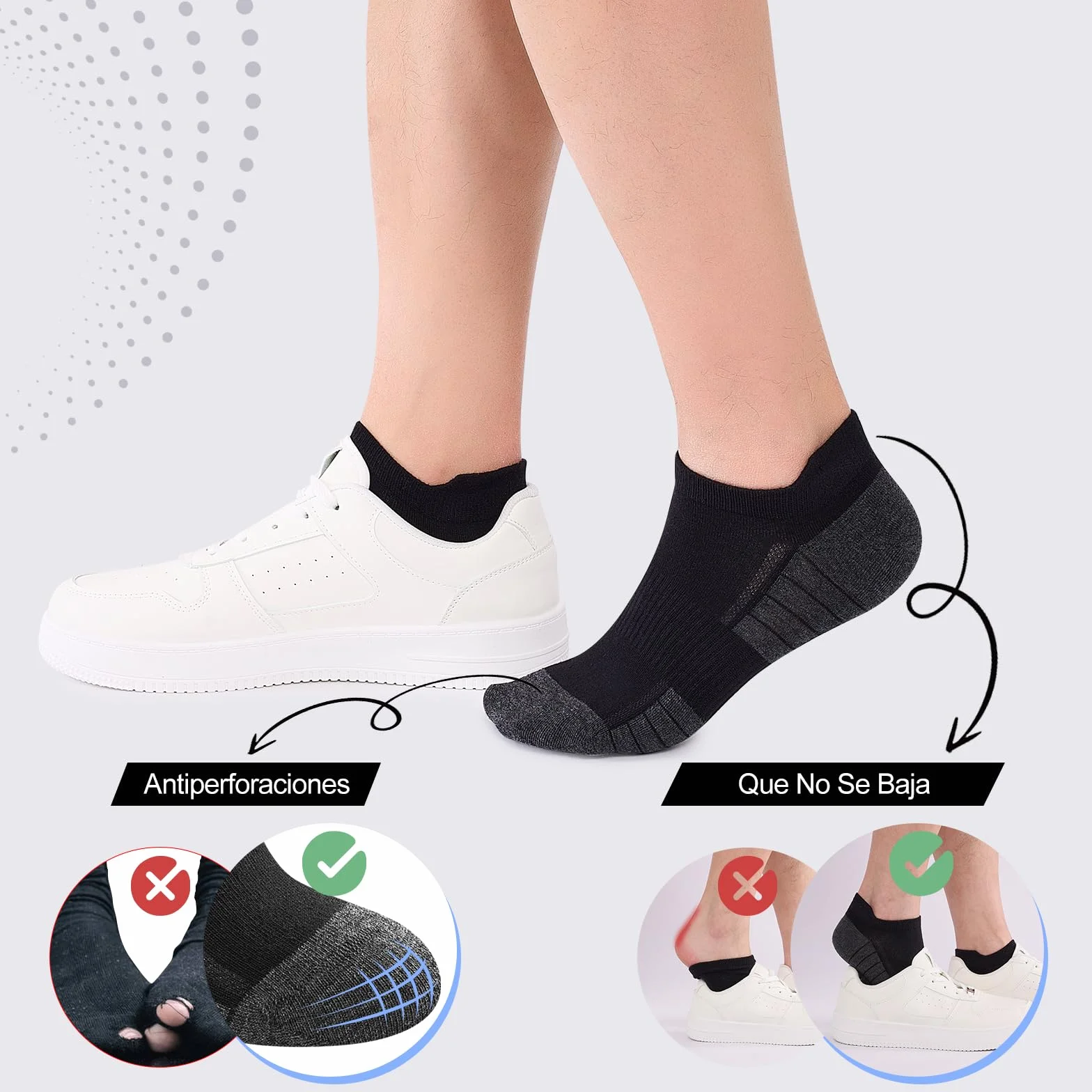 Calcetines Tobilleros Hombre Mujer, Calcetines Cortos Algodón Transpirables, 10/20 Pares