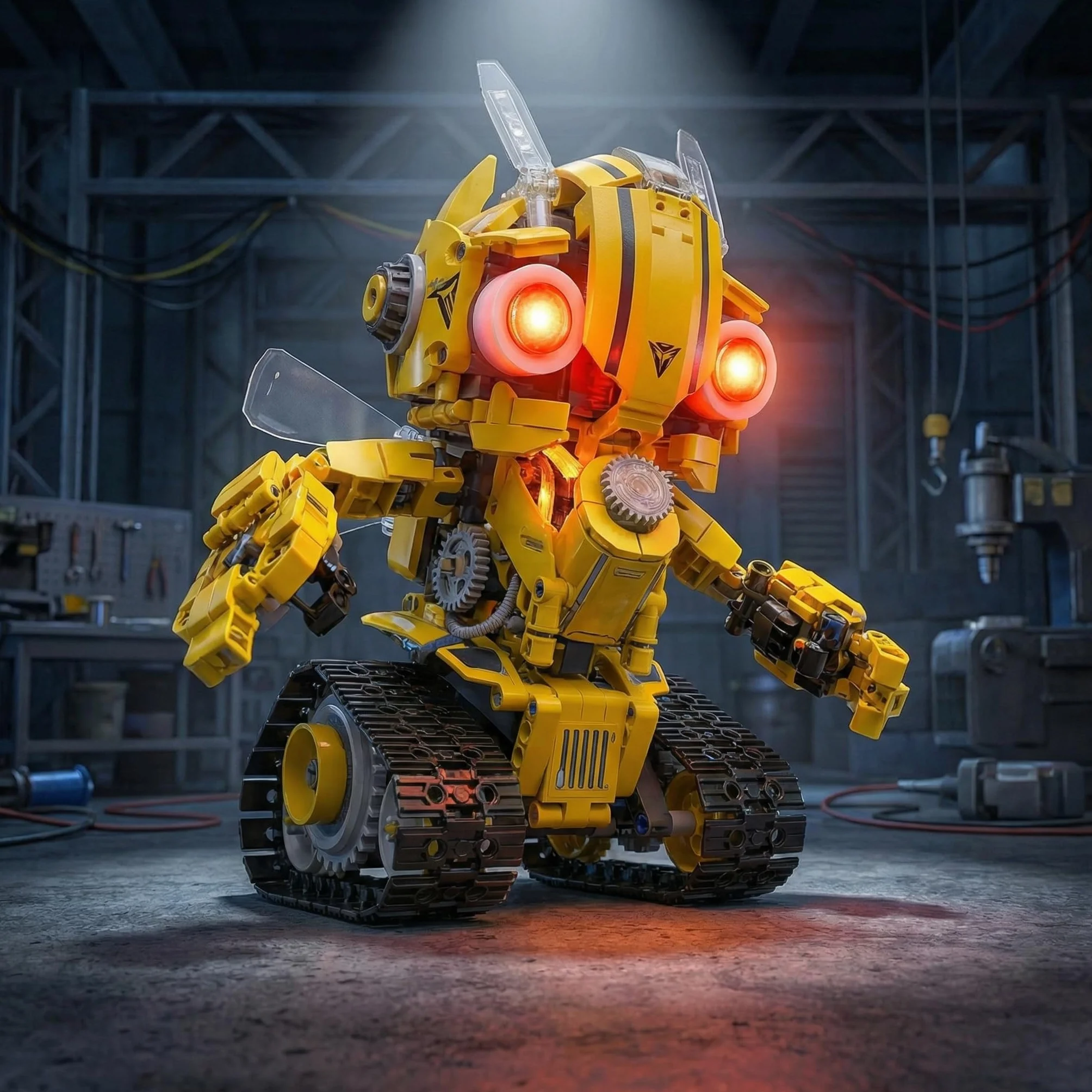 Robot Niños 5-en-1 673 Piezas Servomotor LED – App RC Batería Recargable | Kit Robótica Stem Regalo Niño 8-14 Años Combate Robot Teledirigido