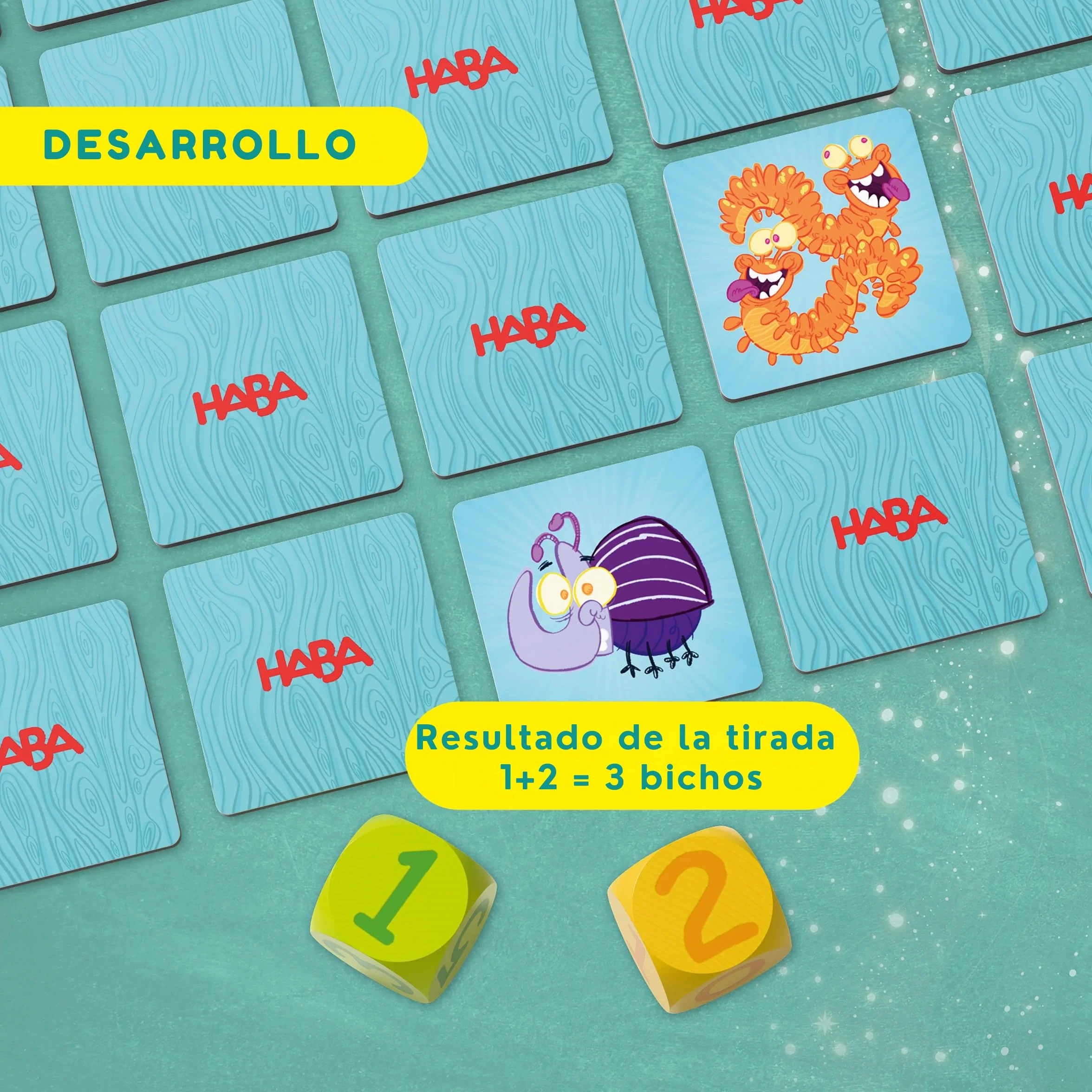 HABA 2013336004 - Bichos, Juego Infantil de Mesa de Memoria y cálculo Mental (Sumas hasta 10). Más 6 años