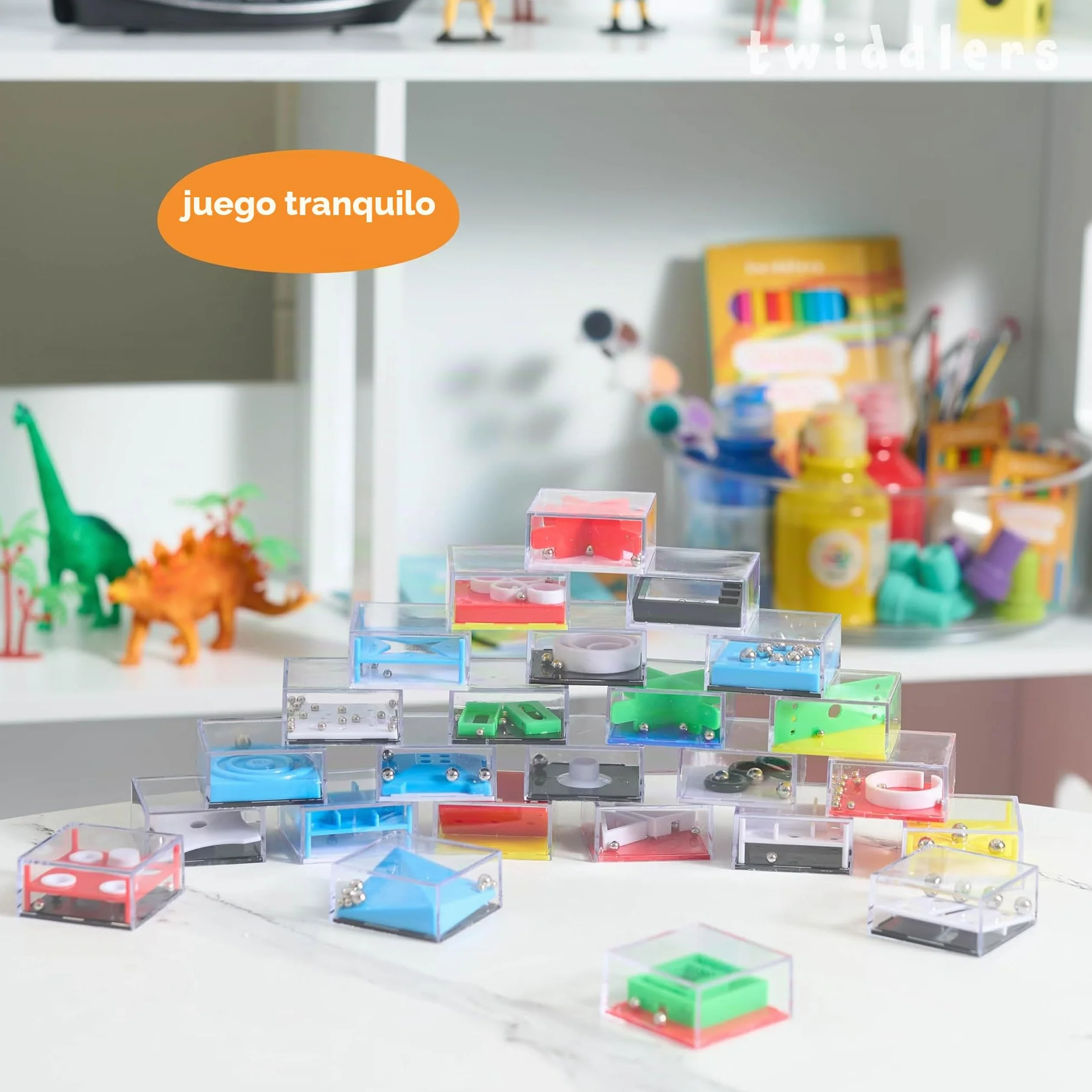 THE TWIDDLERS - 28 Mini Juegos de Rompecabezas para Niños - Rompecabezas en Forma de Cubo Regalar en Fiestas de Cumpleaños y Regalos Comunion para Invitados