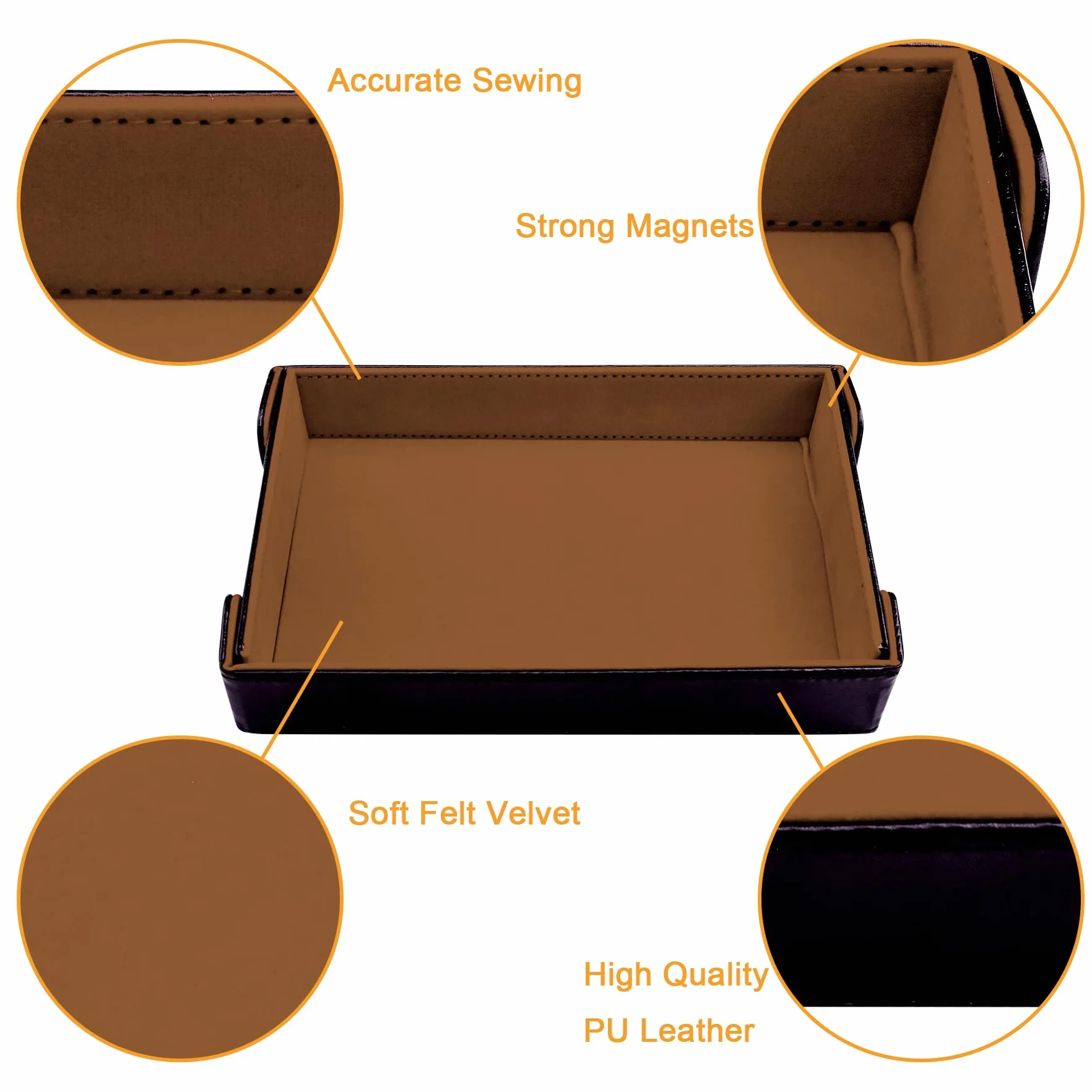 SIQUK Tablero de Dados Magnético Bandeja de Dados Rectangular Tablero de Dados Plegable Dice Tray para DND RPG, Camello