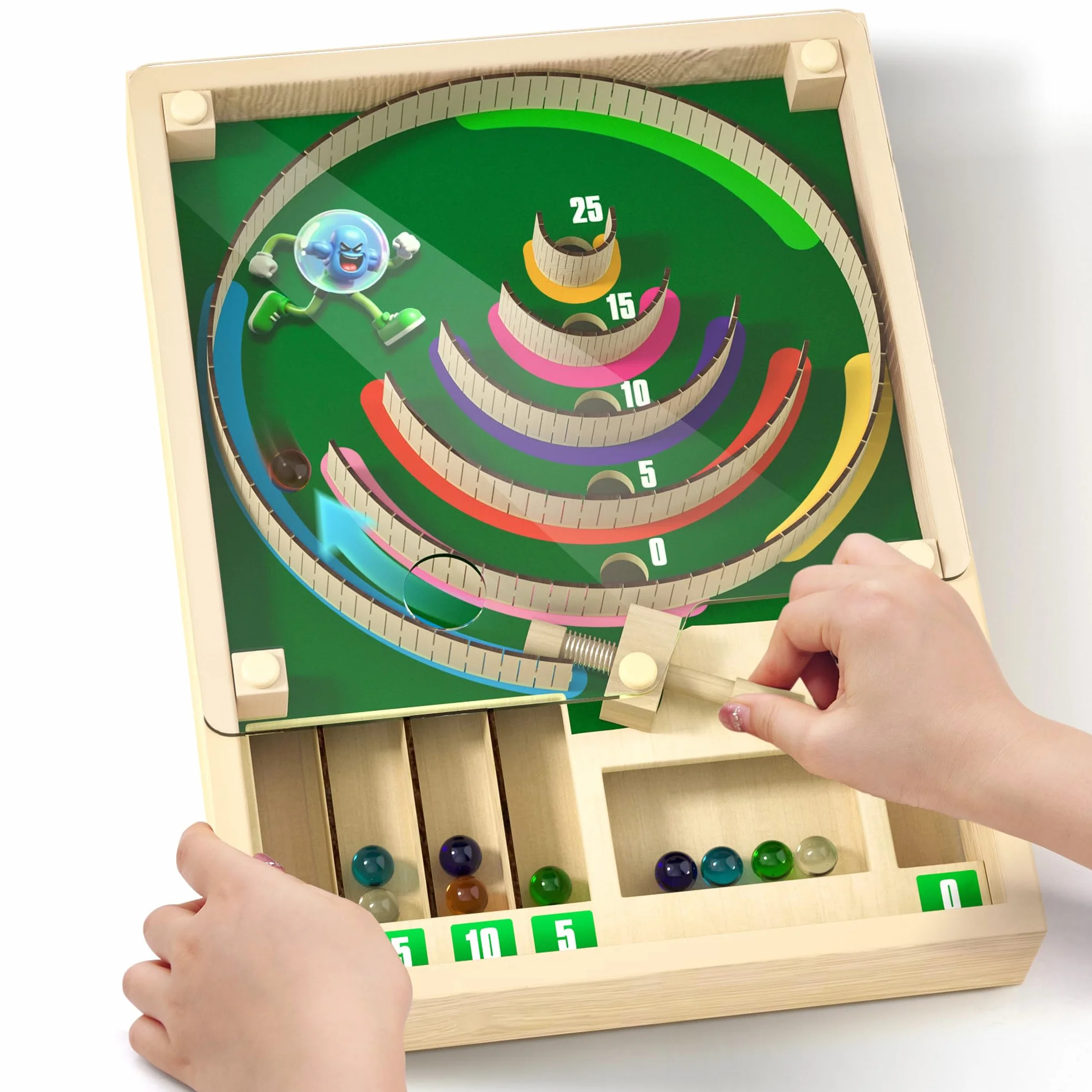 Uping Juegos de Mesa Niños 6 Años Juegos de Mesa Adulto, Juguetes de Habilidad con Canicas y Puntuación de Madera Regalo para Niño 6 Años o Más