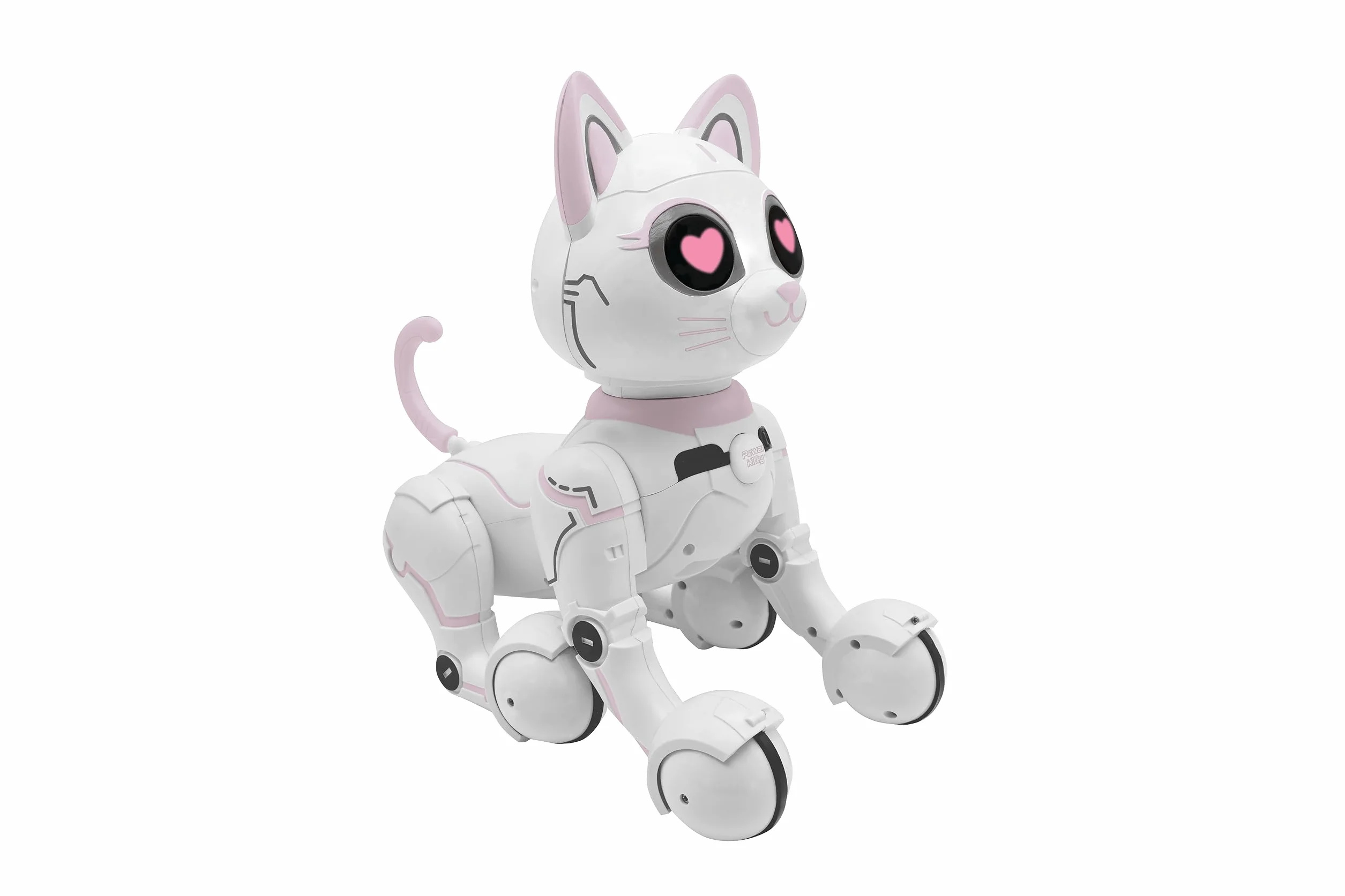 LEXIBOOK - Power Kitty® - Gato Robot Teledirigido, Robot Inteligente Programable, Luz, Sonido, Blanco/Rosa - KITTY01