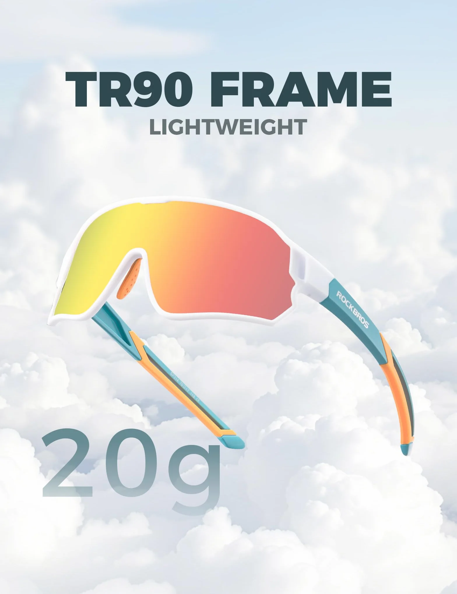 ROCKBROS Gafas Ciclismo para Niños, Gafas de Sol Polarizadas Montura TR90 Protección UV400
