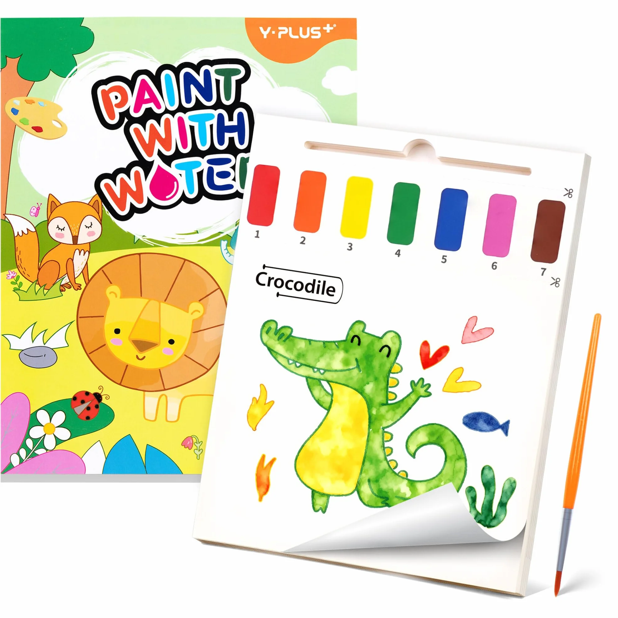 YPLUS Pintura con Libros de Agua para Niños Pequeños，Papel de Acuarela para Edades de 1 a 4 años，Regalo de Arte Artesanal con Pincel e Ilustraciones de Animales Incluidas