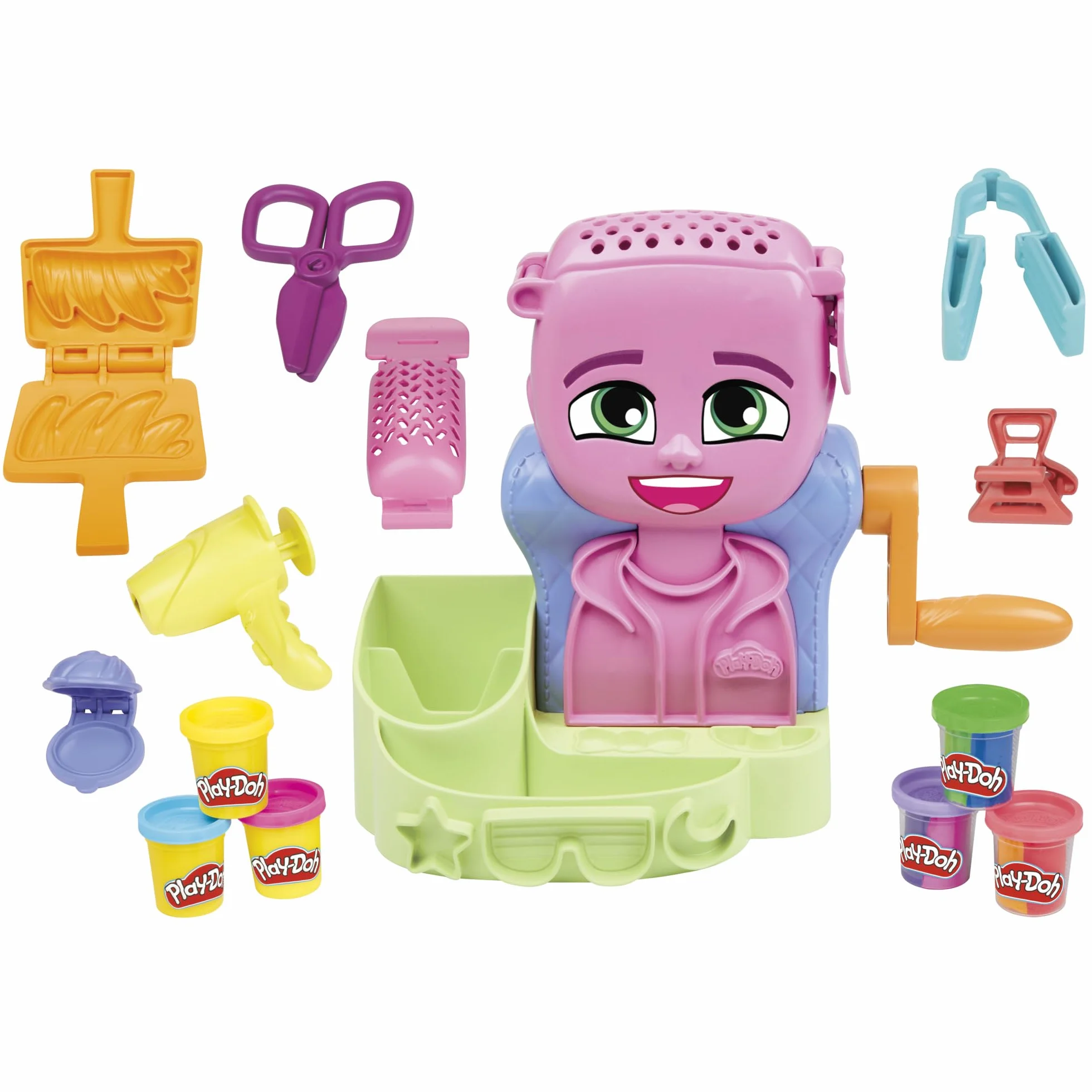 Play-Doh Hasbro Peluquería, Manualidades para Niñas y Niños a Partir de 3 Años, Set con Herramientas y 6 Botes de Plastilina de Colores, Regalo Creativo