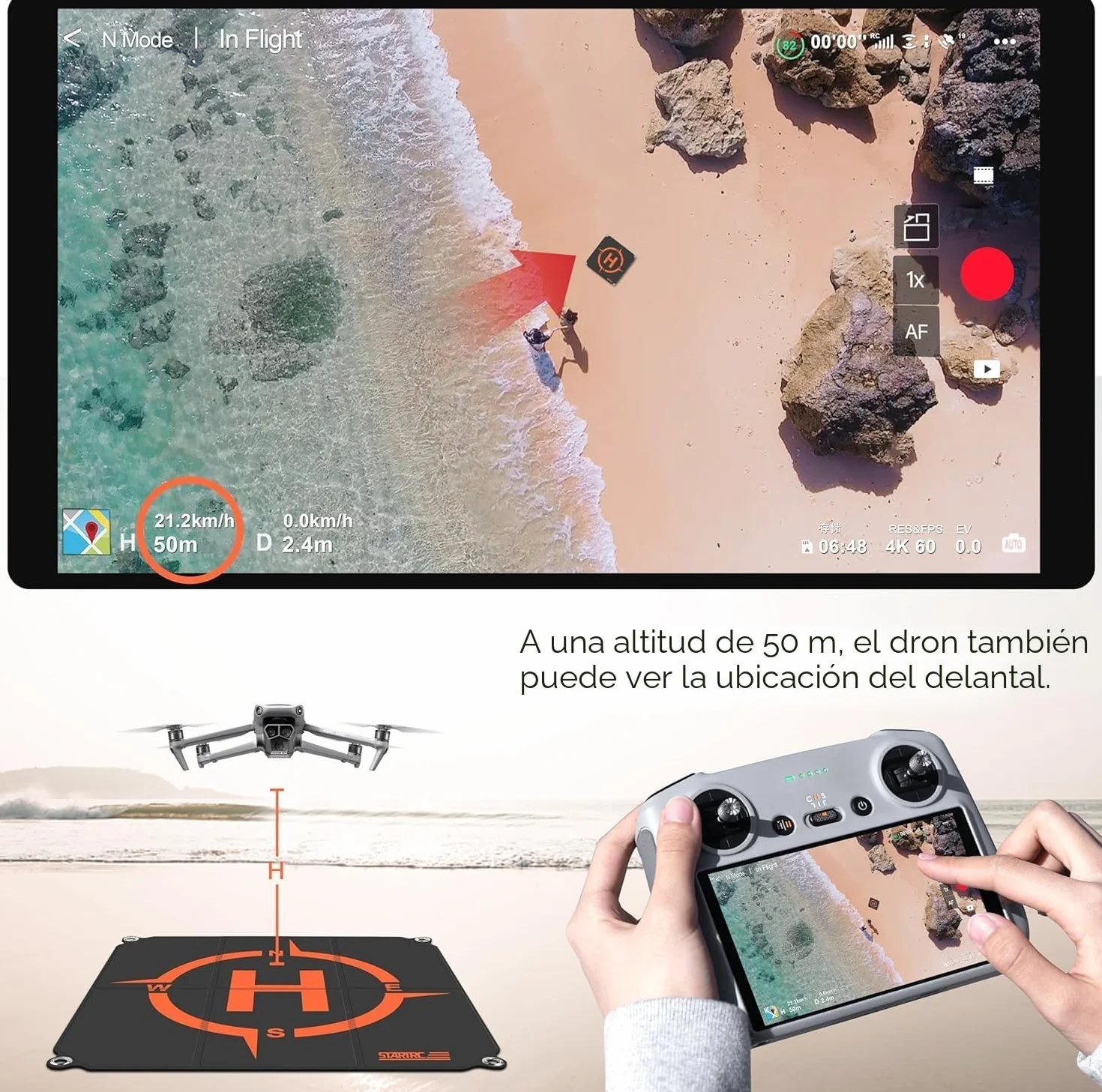 STARTRC Drone Landing Pad,Plataforma de Aterrizaje Universal de Plegado rápido para dji Mini 5 Pro/4/3/Mini 4k/Neo 2/Air 3s/Avata 2/Flip Drohne Zubehör (22-inch/55cm)