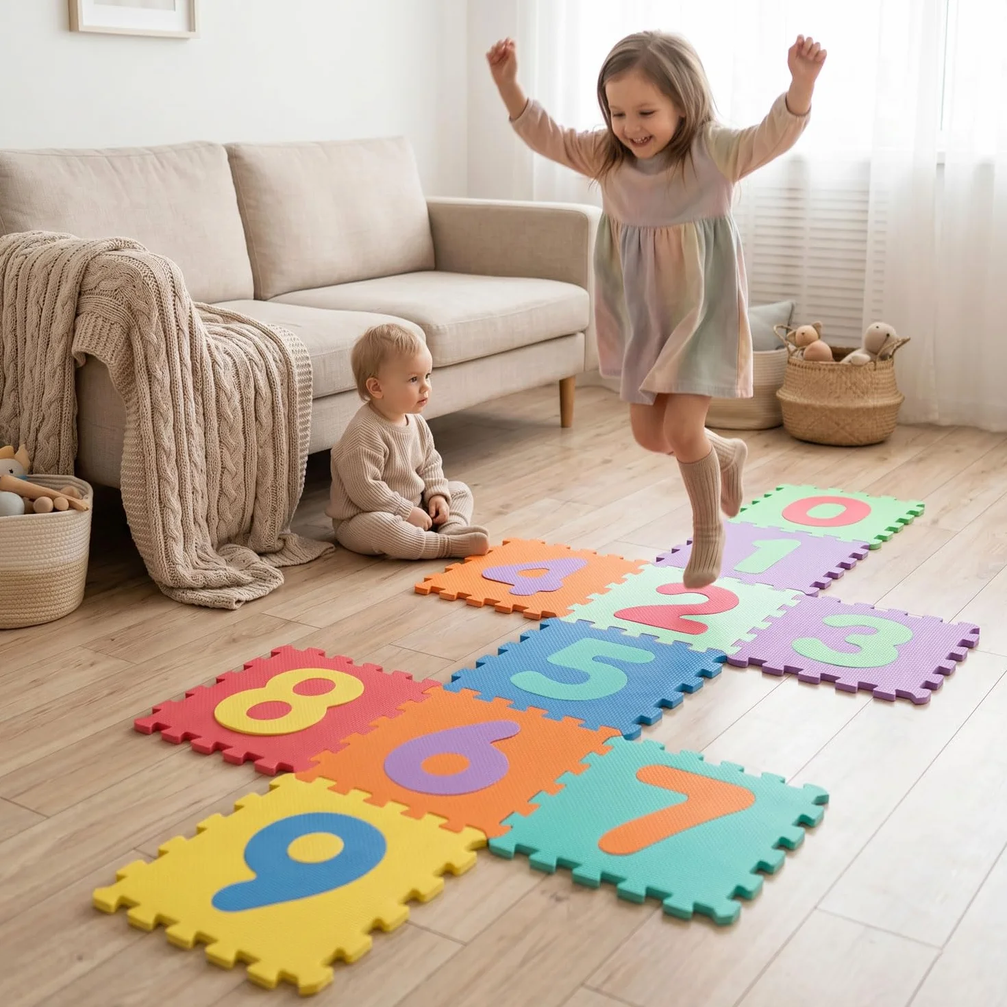 LittleTom Alfombras Puzzle para Bebé Goma EVA Números