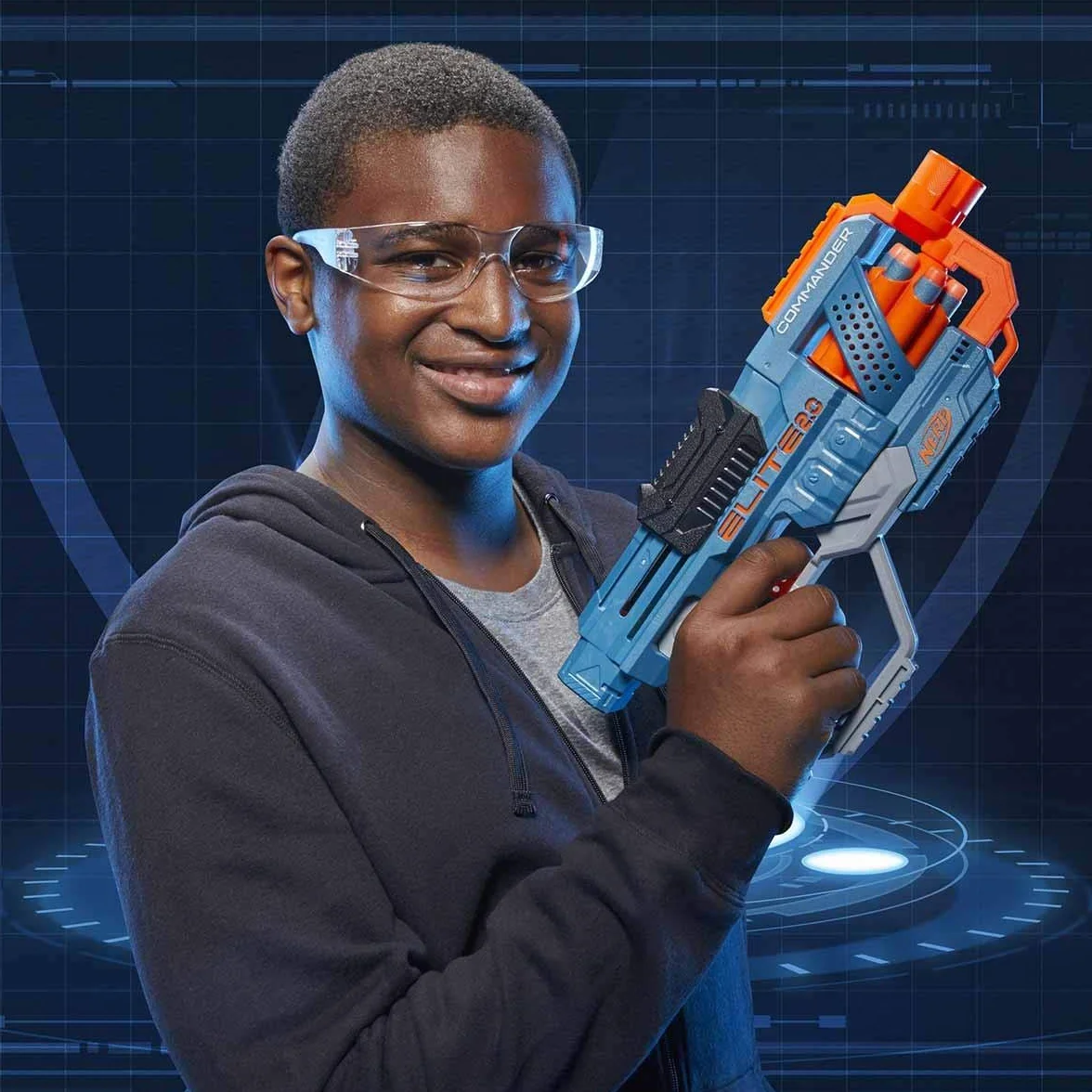 Hasbro Nerf 2.0 Commander RC-6 Lanzador de Dardos de Juguete 12 Dardos Tambor Giratorio