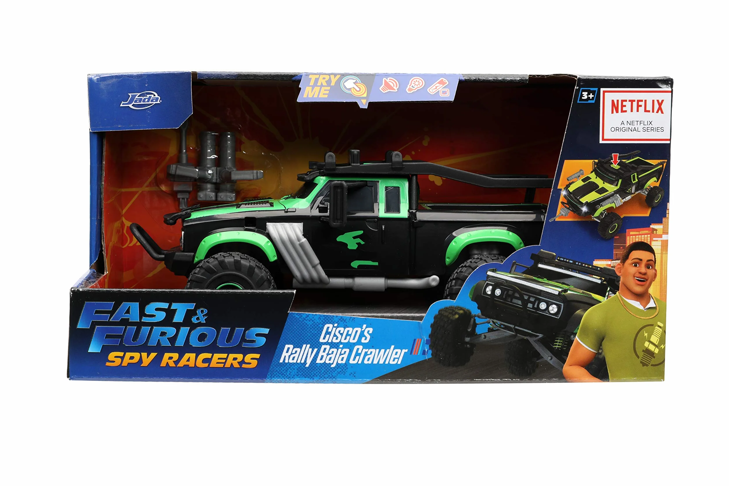 Jada Toys Fast & Furious Spy Racers 1:24 Cisco's Rally Baja Crawler Light and Sound, Toys for Kids and Adults