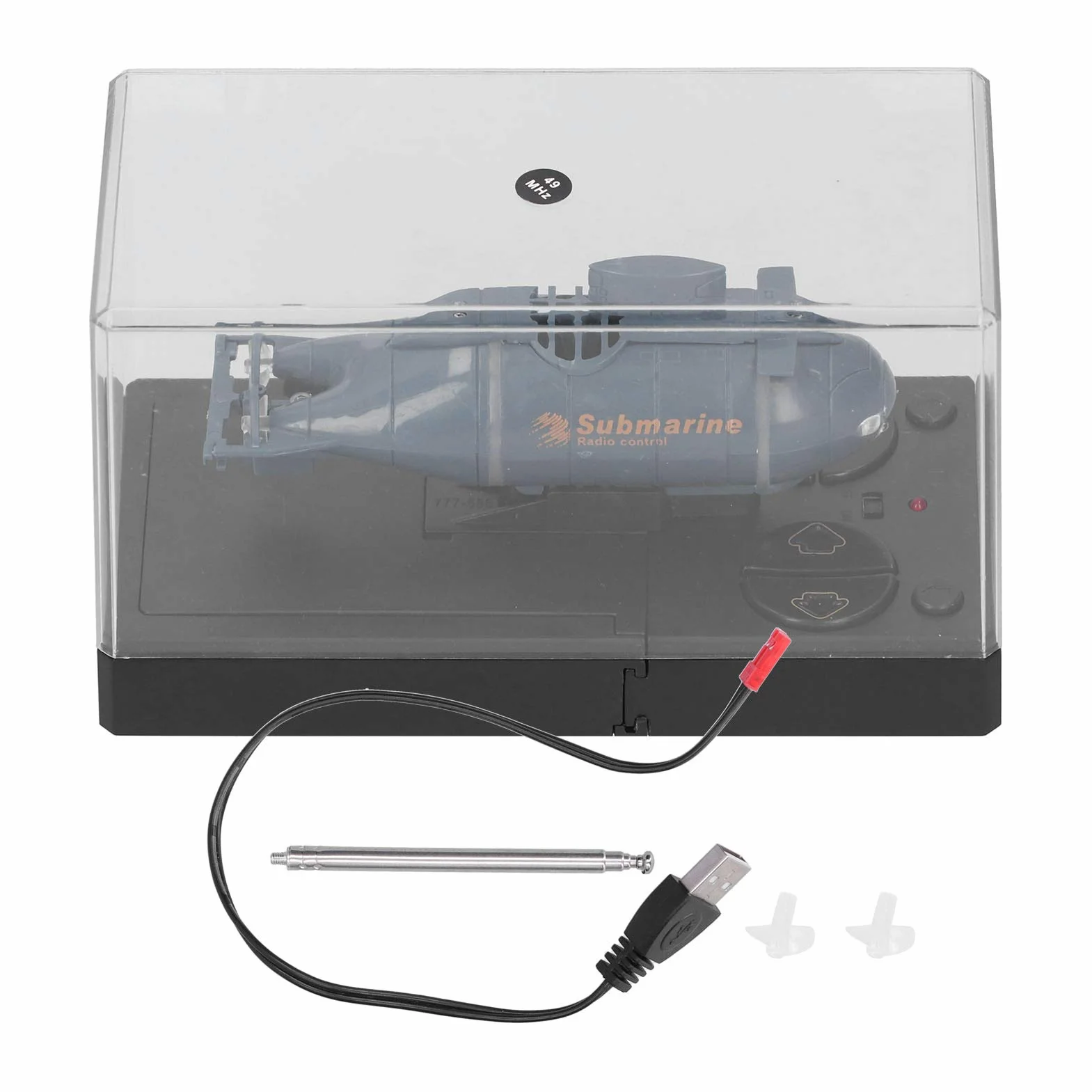 Drfeify Mini Submarino eléctrico, 2.4G Inalámbrico 6 Canales RC Submarino Impermeable Mini Barco de Buceo eléctrico Juguete de Regalo para niños(Azul)