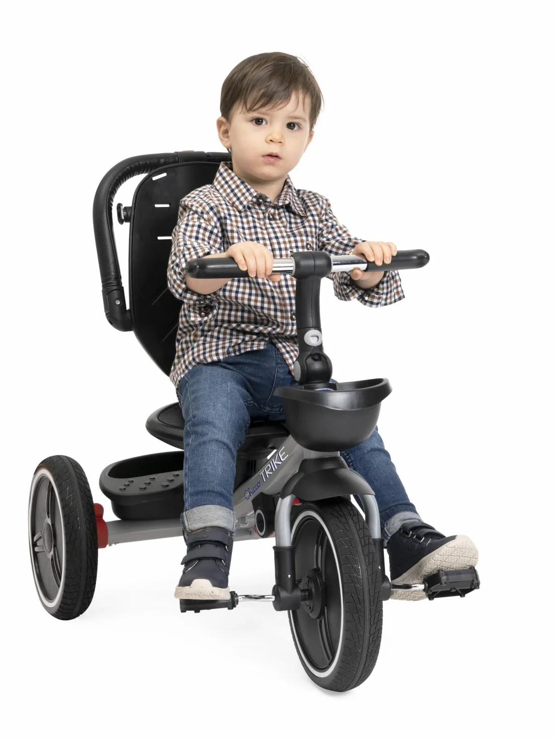 Chicco, 4in1 Trike Triciclo con Estructura de Metal, Ruedas Goma EVA, Cinturón de 4 Puntos, Manillar Telescópico y Capota Desmontable, Cochecito con Asiento Reversible, Cesta, Juguete 6 Meses - 5 Años