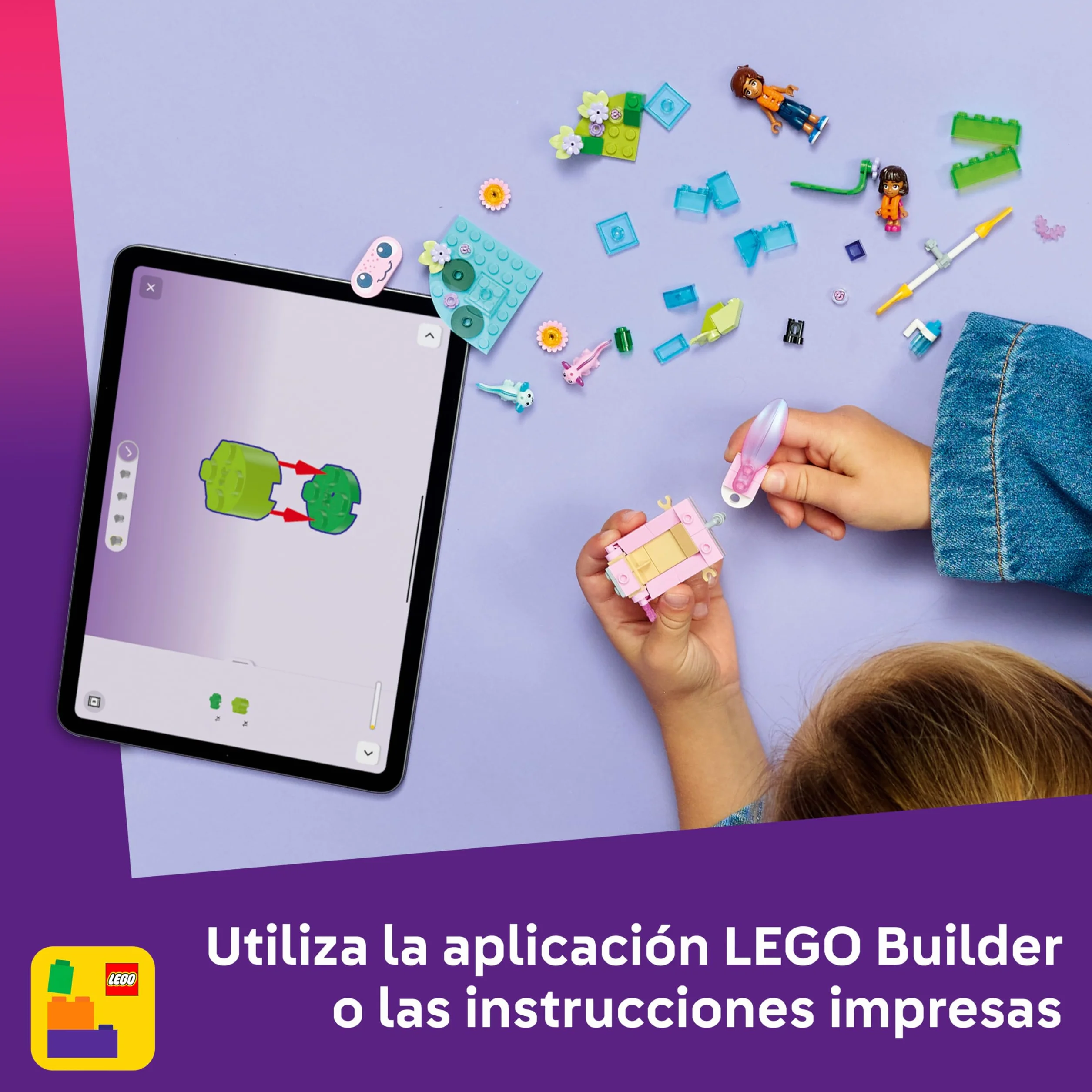 LEGO Friends Aventuras en el Barco-Ajolote de Juguete - 2 Mini Muñecos, 2 Figuras de Animales Adorables, Plantas, Flores y Accesorios - Regalo de Cumpleaños para Niñas de 5+ Años - 42681