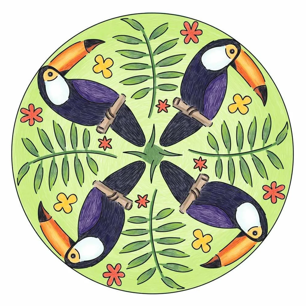 Ravensburger - Mandala Midi Flamingo e Friends 28518
