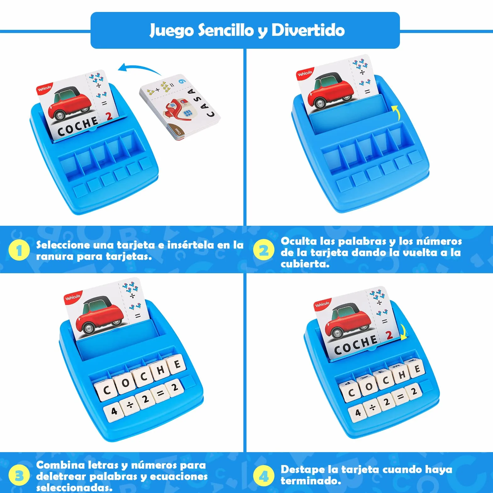 Joozmui Juguetes Niños 3 4 5 6 7 8 Años, Juegos Educativos Niños 3-10 Años Regalo Niña 3-11 Año Juegos para Niño Juguete Niña Aprender a Leer Juguete Montessori Scrabble Español