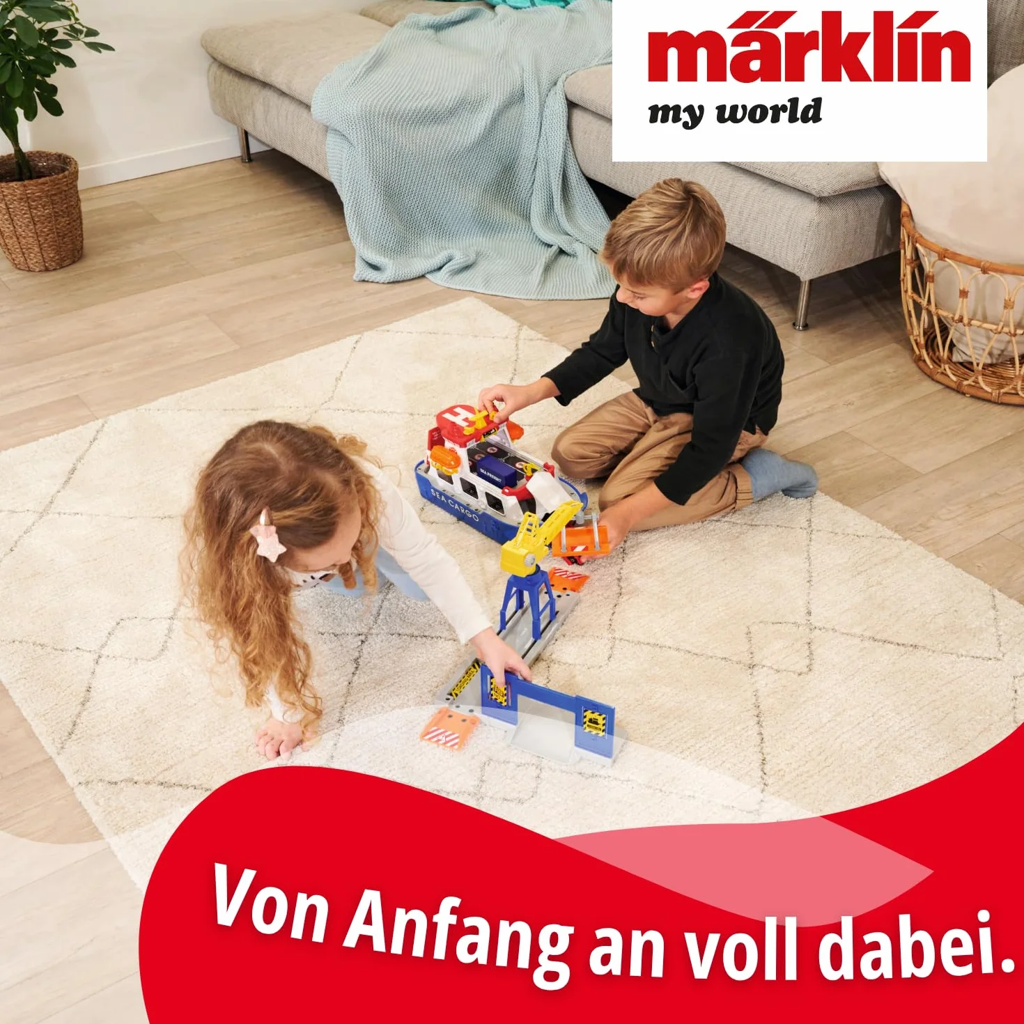 Märklin My World 72223 - Set de Juego con grúa móvil (Carga y Descarga, Accesorios, para niños a Partir de 3 años, Carril H0)