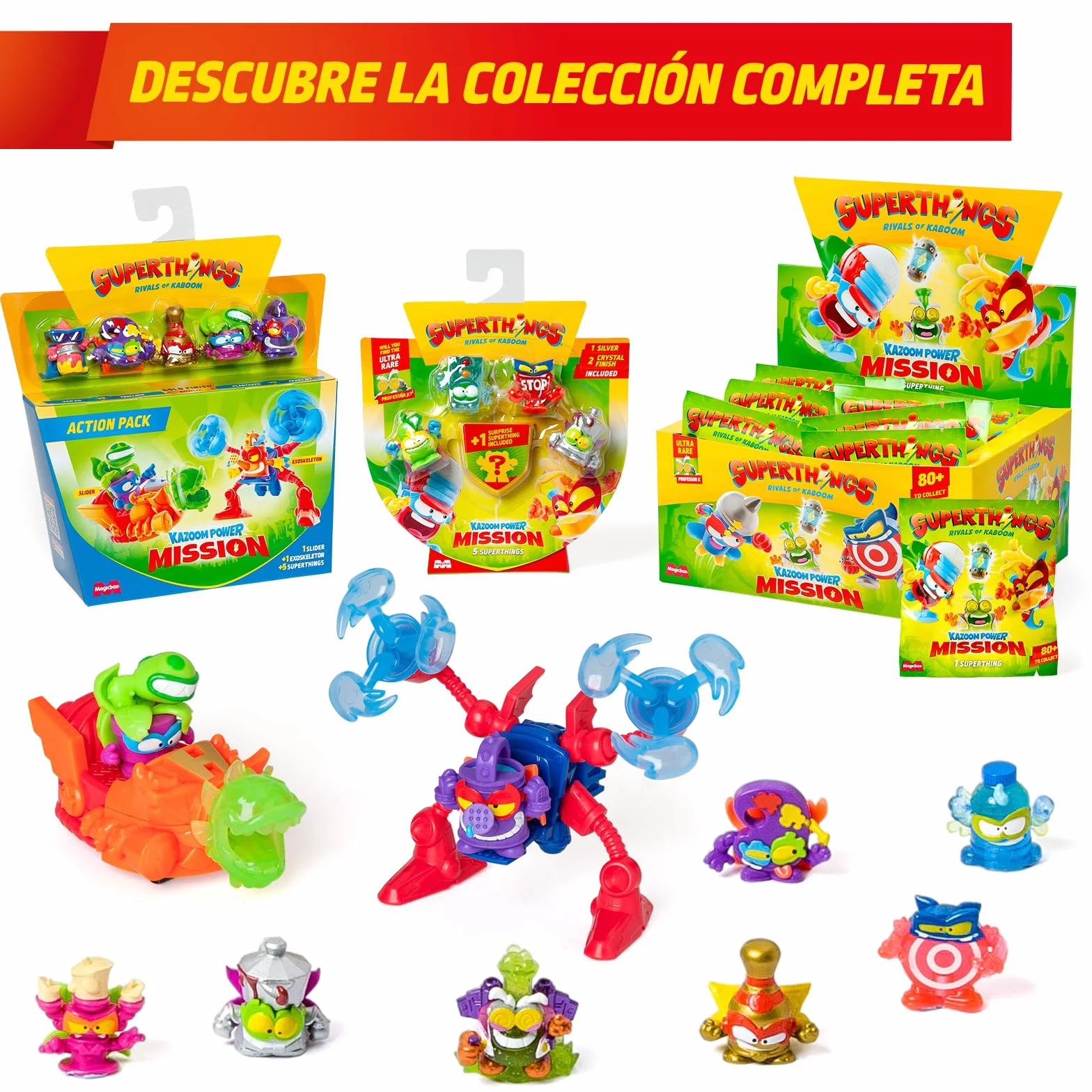 SUPERTHINGS KAZOOM Power Mission One Pack Caja 25 Sobres Figuras Coleccionables 1 SuperThings Sorpresa 1 Checklist