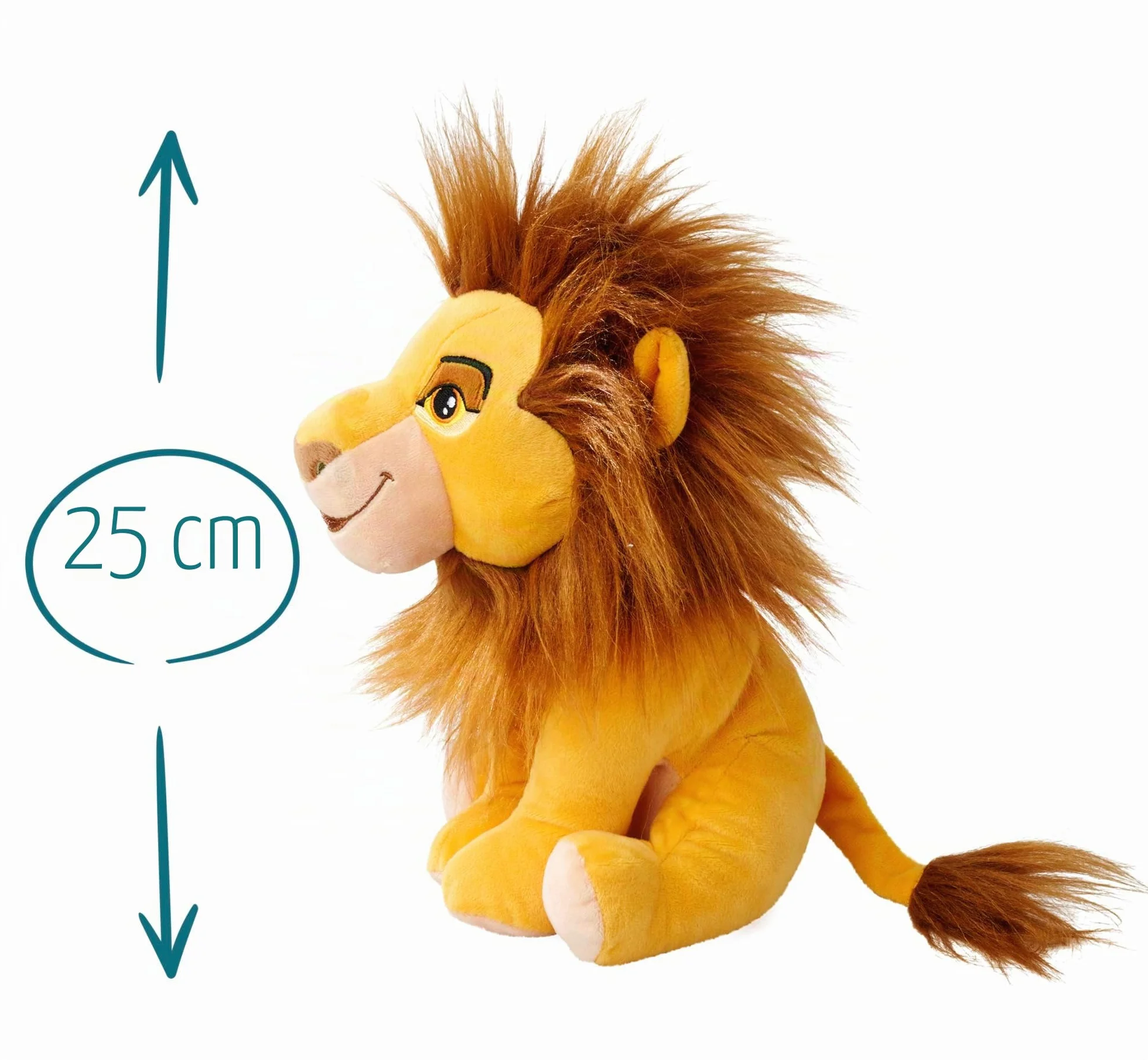 Simba- Disney Rey León, Mufasa Peluche de 25 cm, 30 Años del Rey León, Auténtico Producto Oficial Disney, Adecuado Desde los Primeros Meses de Vida (6315870073)