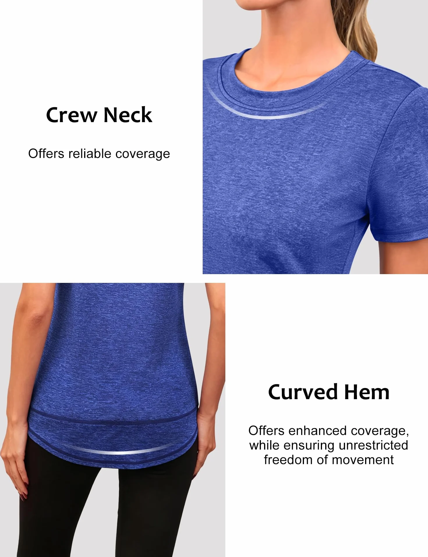 Camiseta Deportiva Mujer Slim Fit Manga Corta Secado Rápido Yoga Running