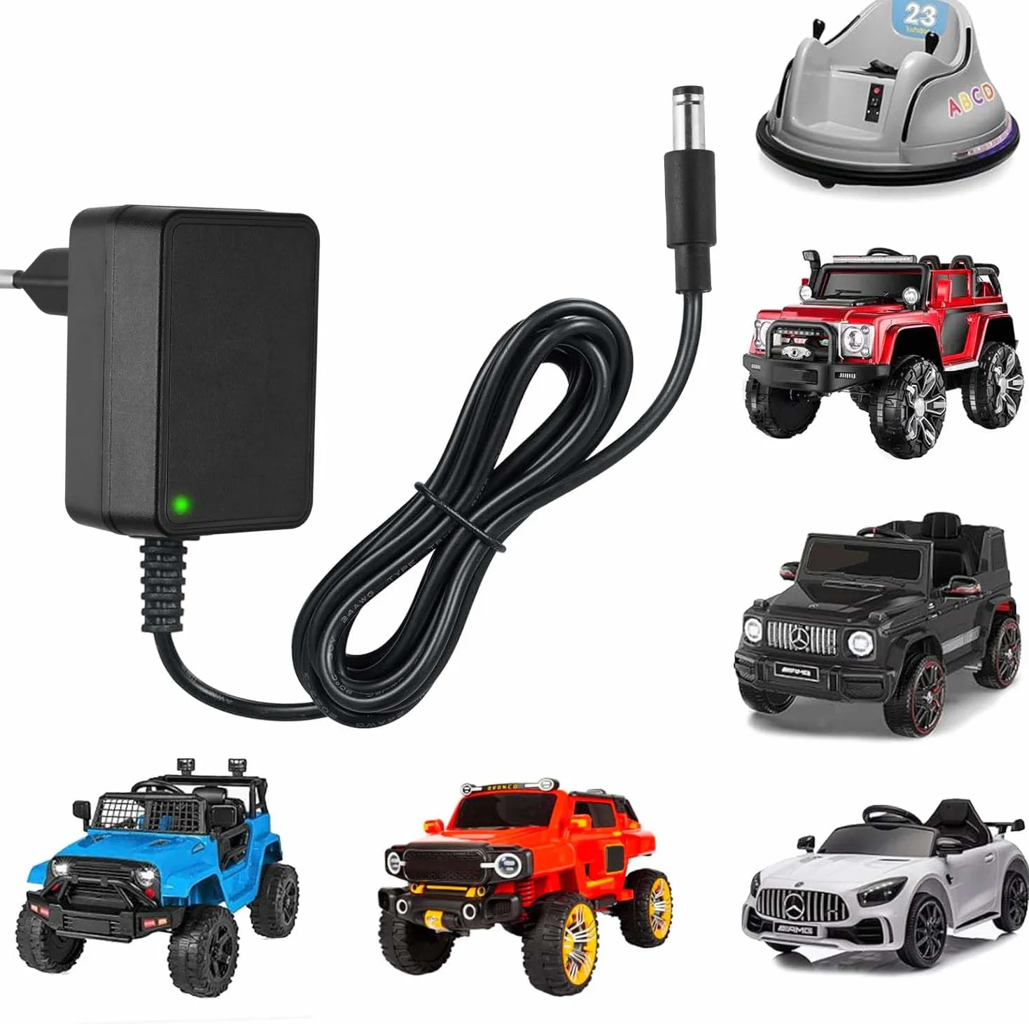 Cargador de 12 V para coche eléctrico infantil, cargador 12 V 1 A Ride on Toys Una variedad de vehículos eléctrico