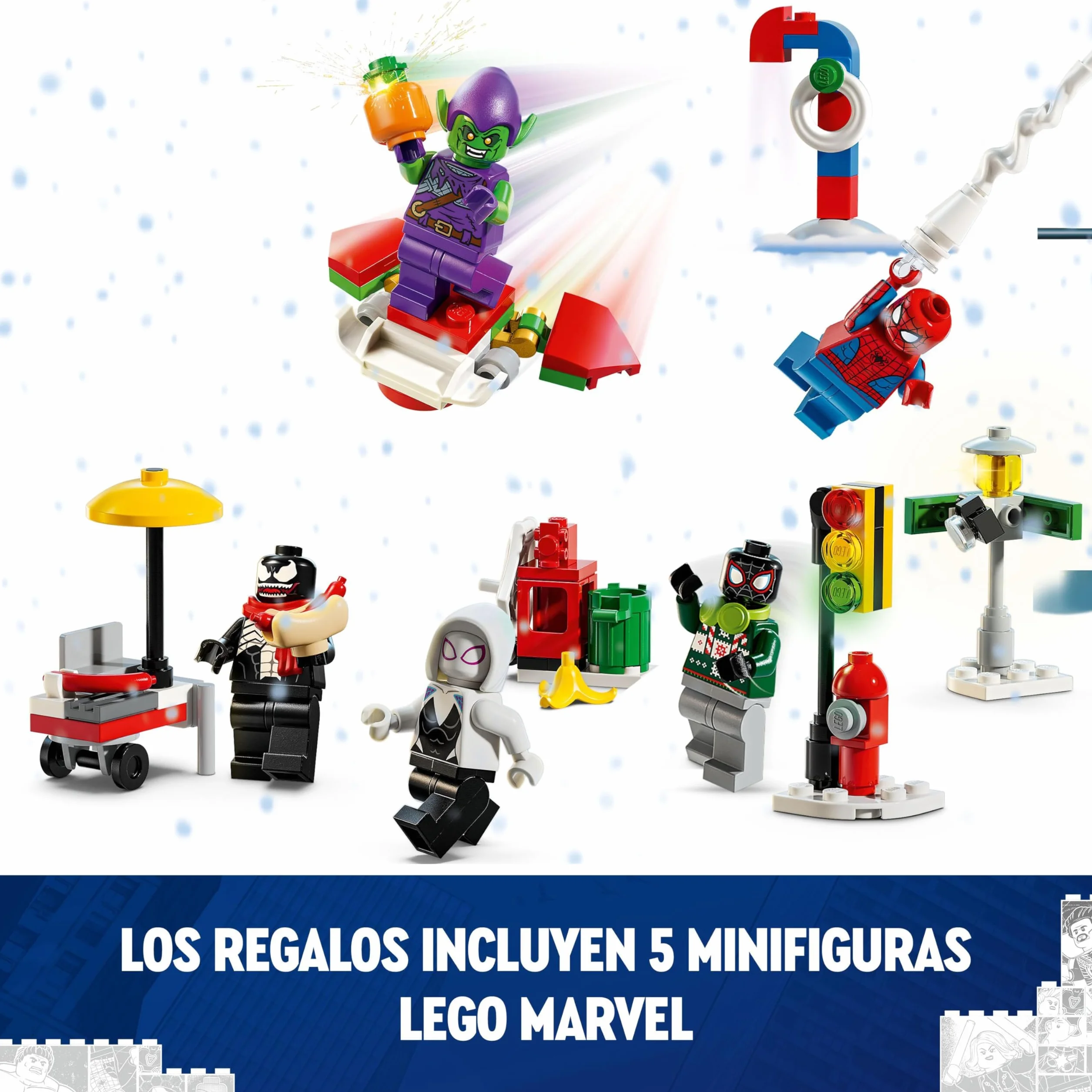 LEGO Marvel Calendario de Adviento 2024 Spider-Man Juguetes de Construcción de Superhéroes con Minifiguras para el Juego de rol, Regalo Pre-Navideño para Niños y Niñas de 7 Años o Más 76293