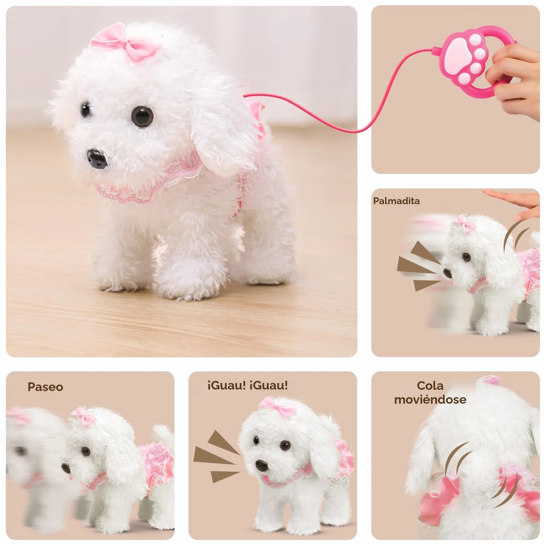 OR OR TU Control Remoto Felpa Electrónica Interactivos Juguete Perro Mascota para Niñas Caminando y Ladrando,Agitar Cola Educación Temprana Regalo de Cumpleaños para Niños 3 4 5 6+ Años