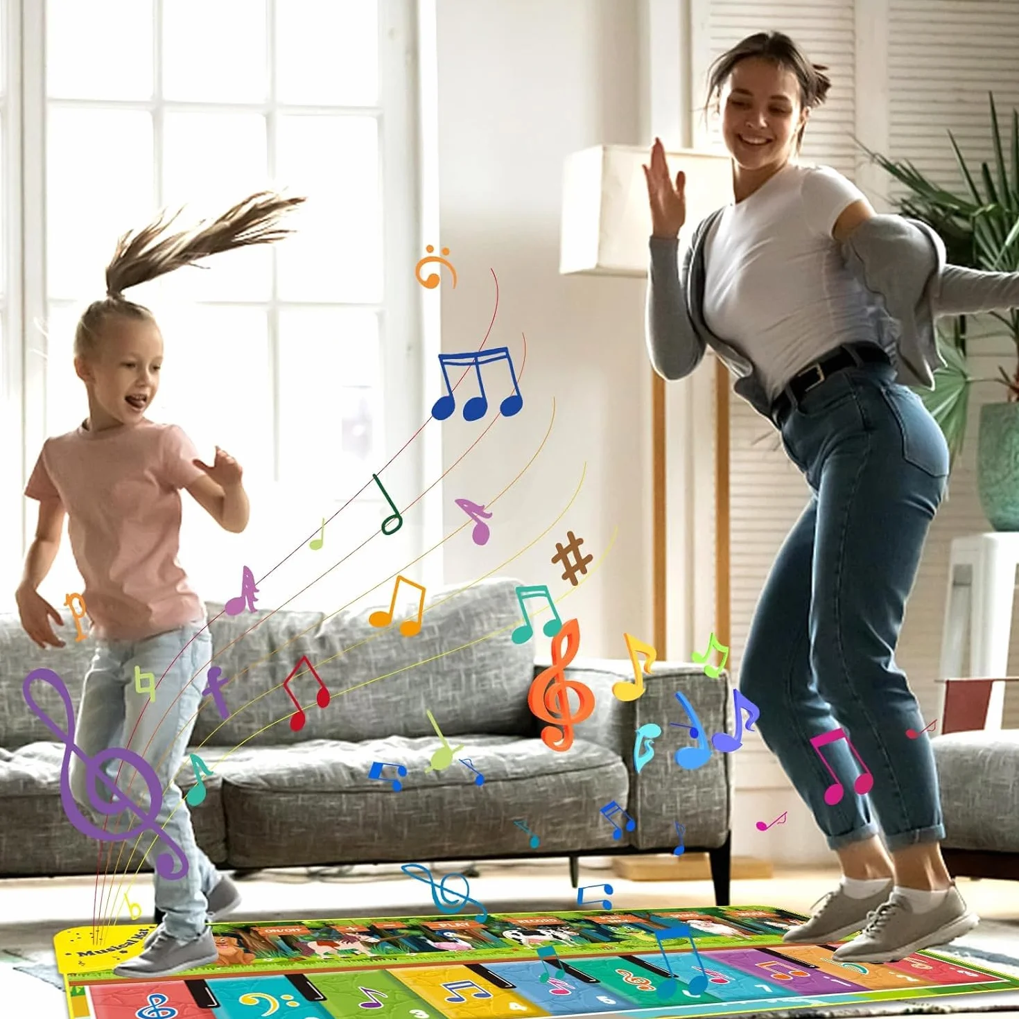 Alfombra Musical para Bebé, Alfombra de Música para Niños Pequeños, 110 x 36 cm, Alfombrilla de Juego de Música Niños y Niñas 3 4 5 6