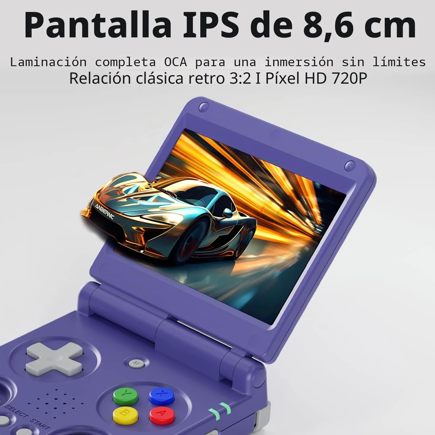 RG 34XXSP - Consola de juegos portátil retro Linux de 3.4 pulgadas, pantalla IPS de 720 x 480 RG 34XXSP, consola de juegos retro de mano, más de 5000 juegos clásicos, tarjeta 64G, batería de 3300 mAh