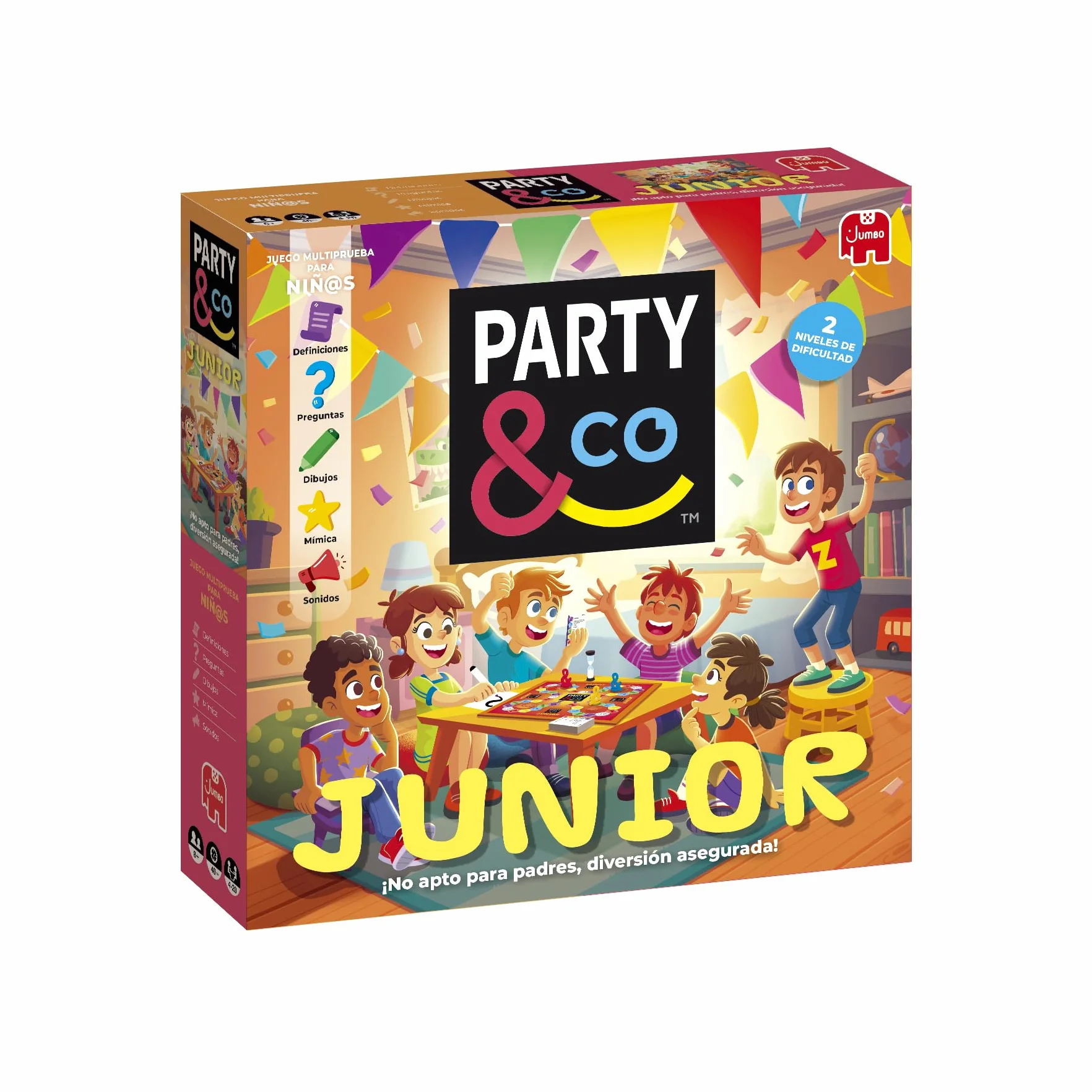 Party & Co. Junior - Juegos Infantiles para niños +8 Años, Juego de Mesa Multi-Prueba, Juego de Mesa por Equipos, Regalos niños 8 años