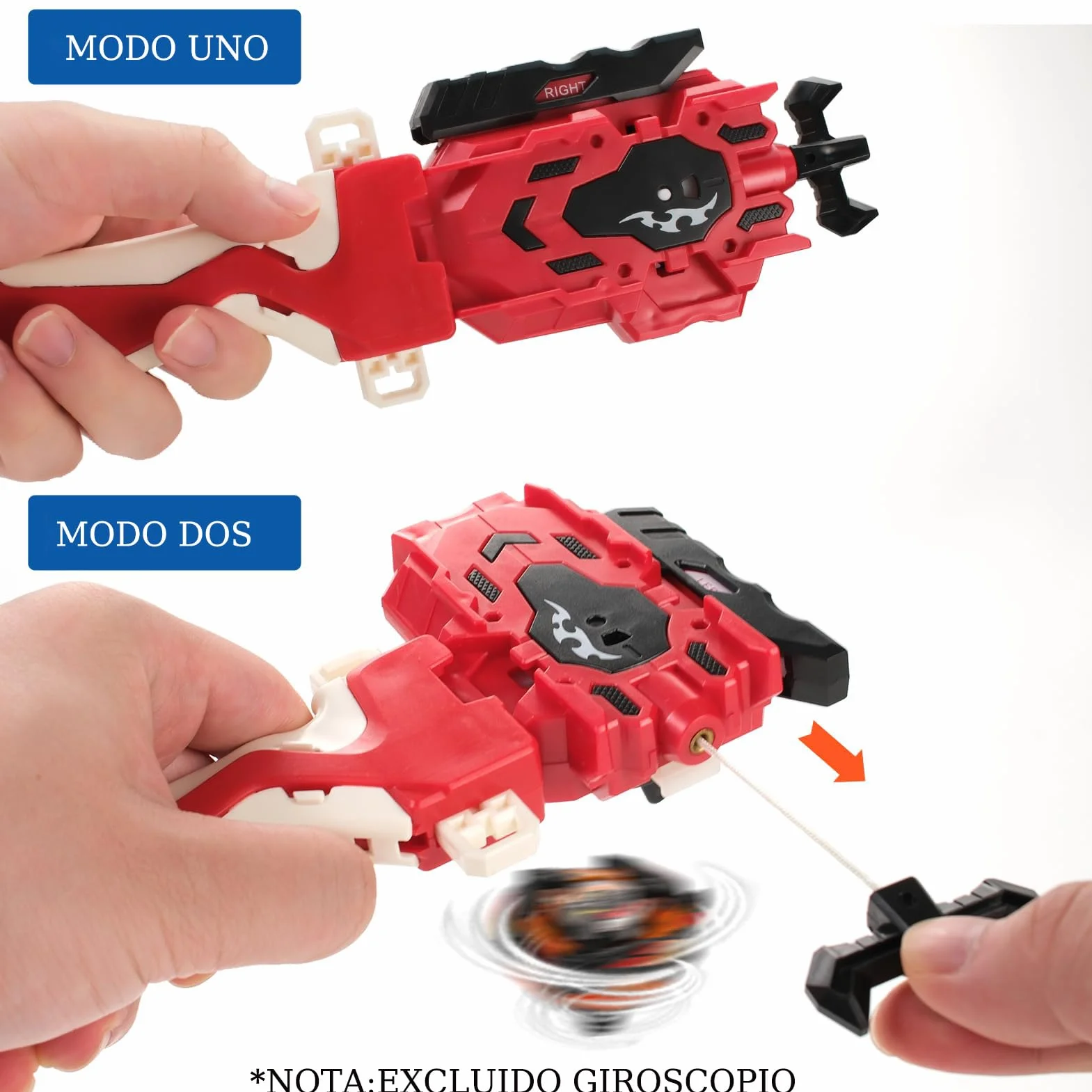 AIBREAY Burst Gyro Launcher con Mango, no Compatible con la Serie X, 2 Piezas Peonzas Launchers para Spinning Tops Burst, Lanzamiento Dual Alta Velocidad, Juguete de Batalla para Niños