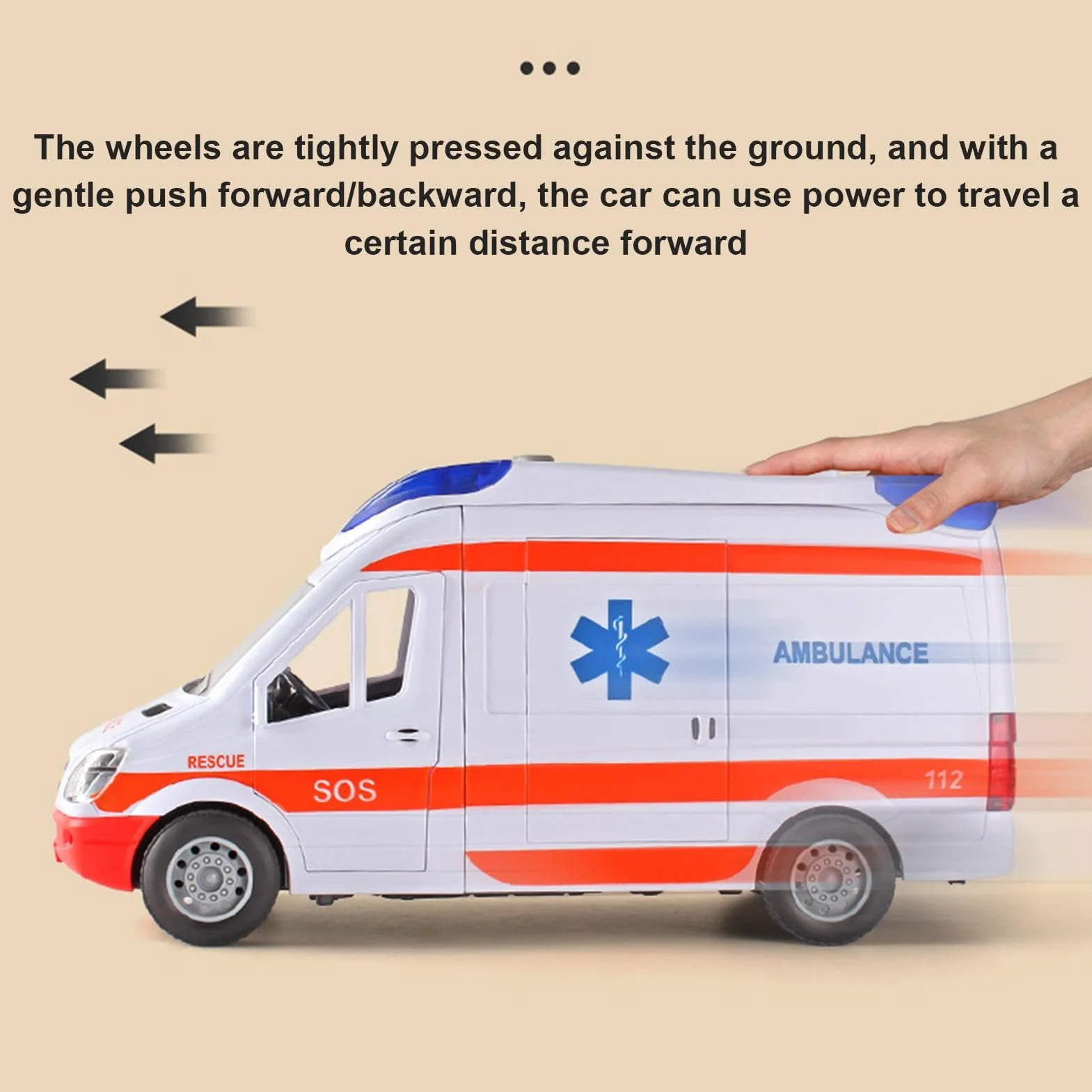 Coche Ambulancia Ambulancia niño vehículo Rescate Coche para Jugar y aprende con Luces y Sonidos vehículo de Rescate Urbano