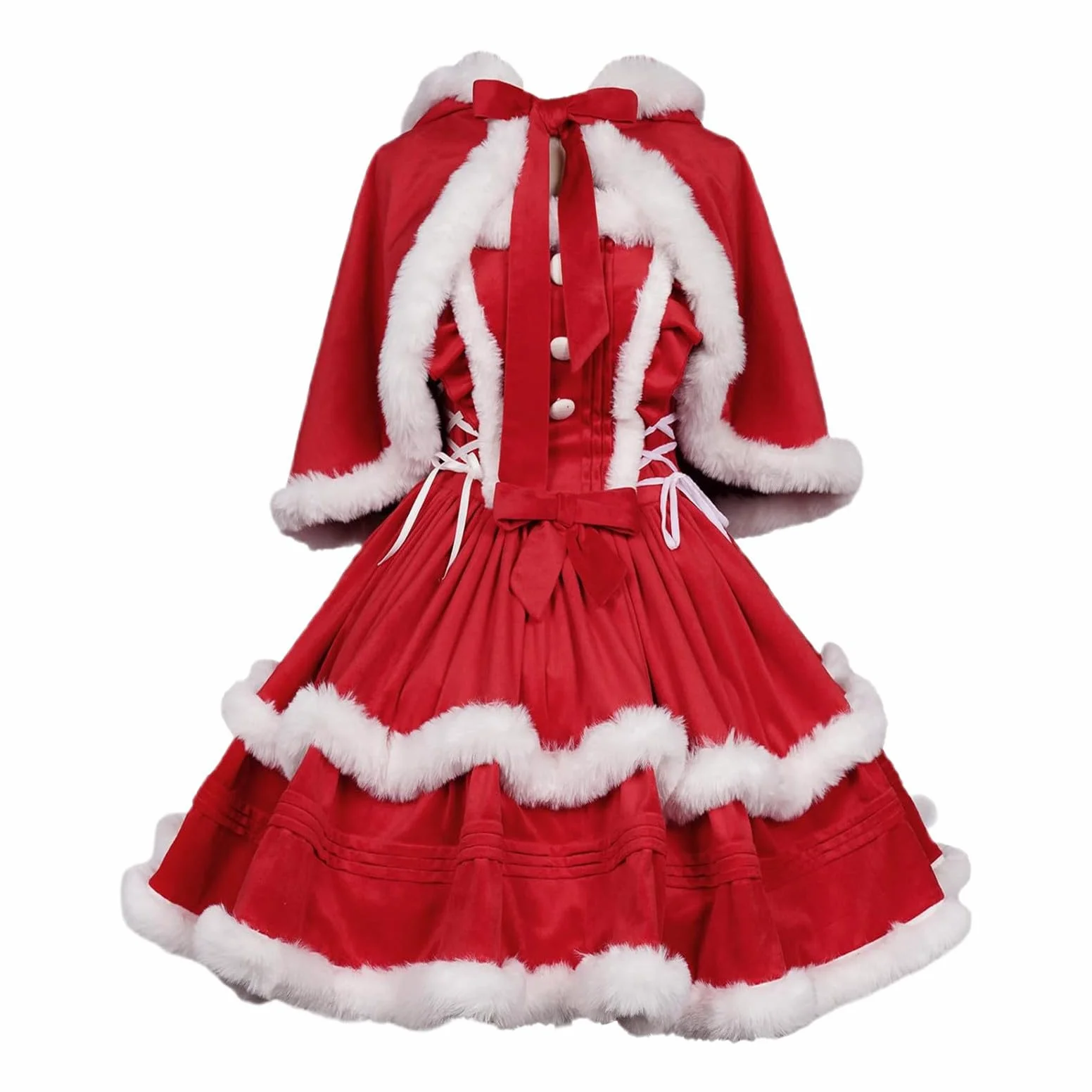Disfraz de Caperucita Roja | Vestido sexy para niña | Disfraz de Santa Claus | Vestido de tirantes con capa