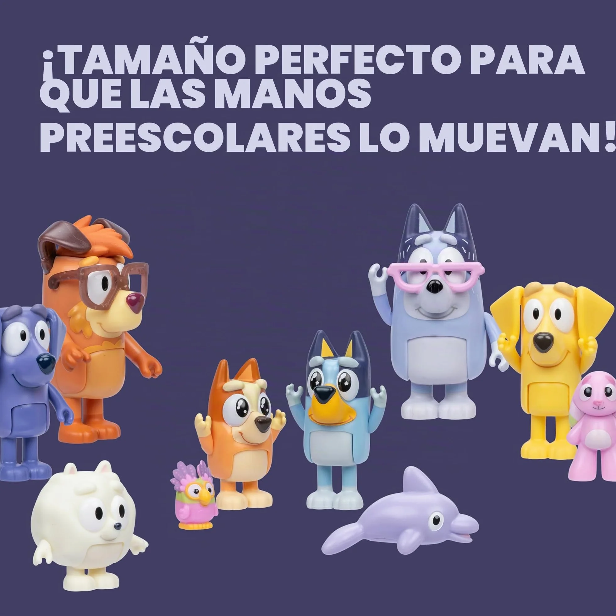 BLUEY Pack de 12 Figuras Lo Mejor para Contar Historias, el Set de Juego para Fans, Contiene 12 Figuras de Tus Personajes preferidos de la Serie, Incluidas Dos Figuras exclusivas de Joff y Pom Pom