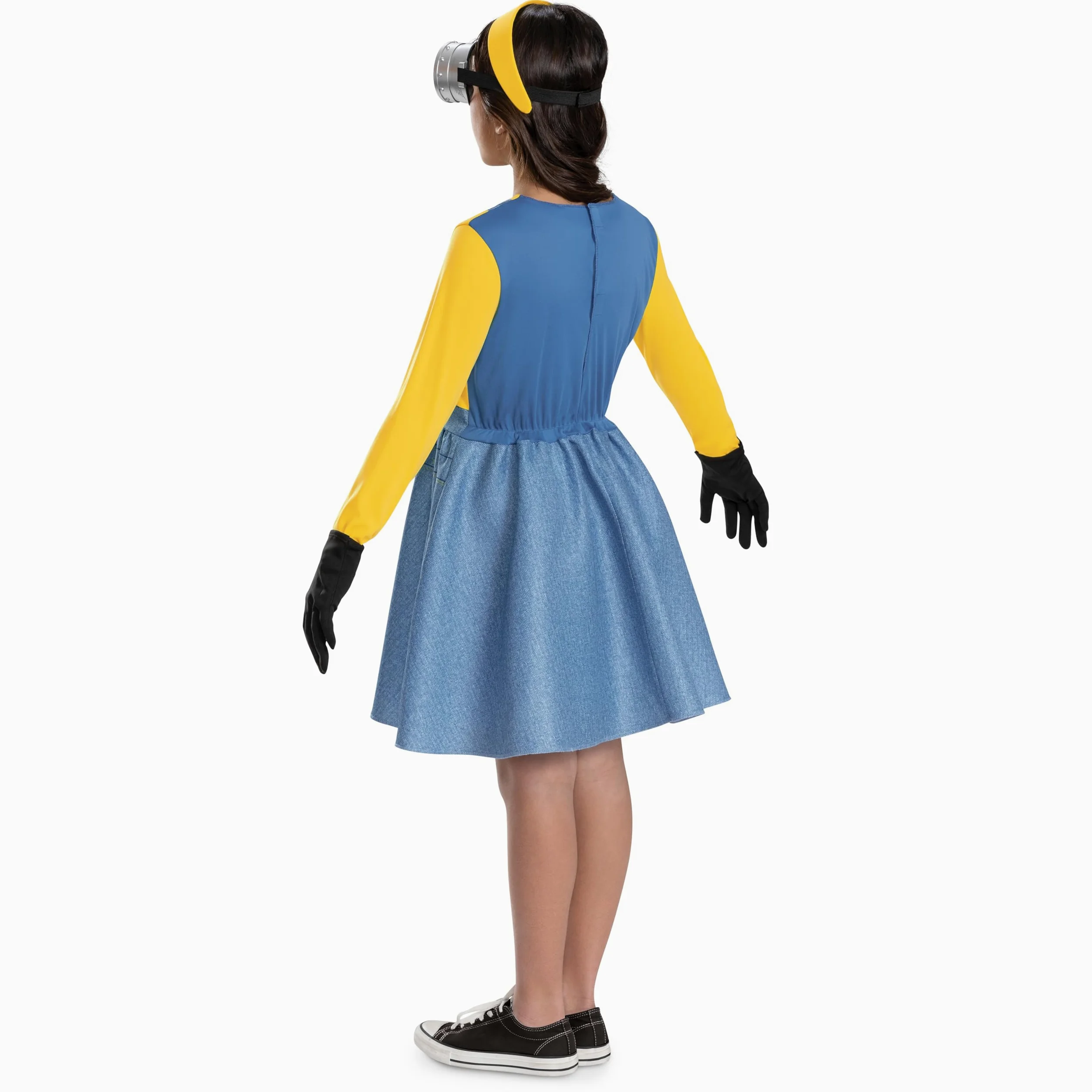 Despicable Me Minion - Vestido de disfraz para niñas con guantes, gafas y diadema