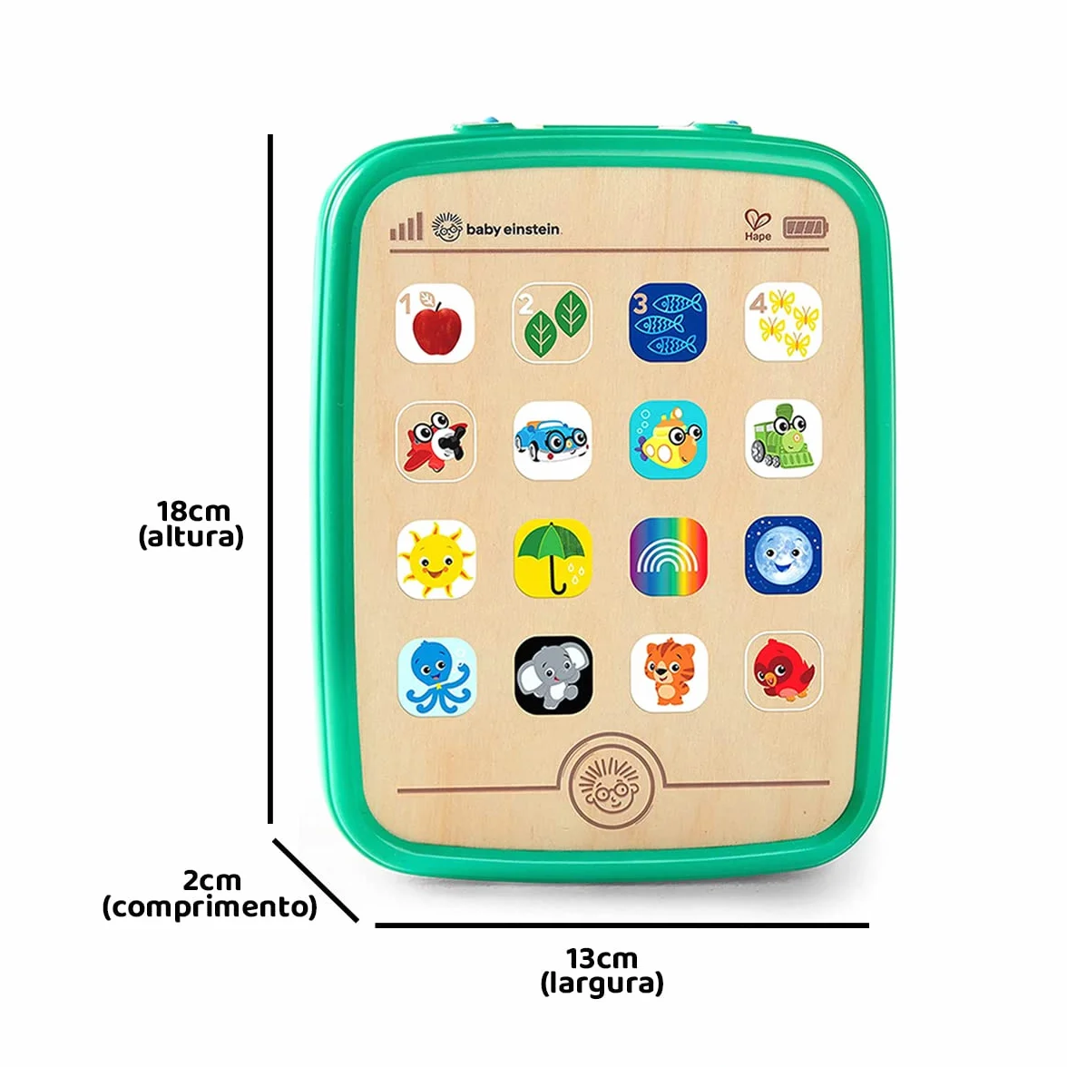Baby Einstein, Hape Tableta táctil Madera Magic Touch , 6+ Meses