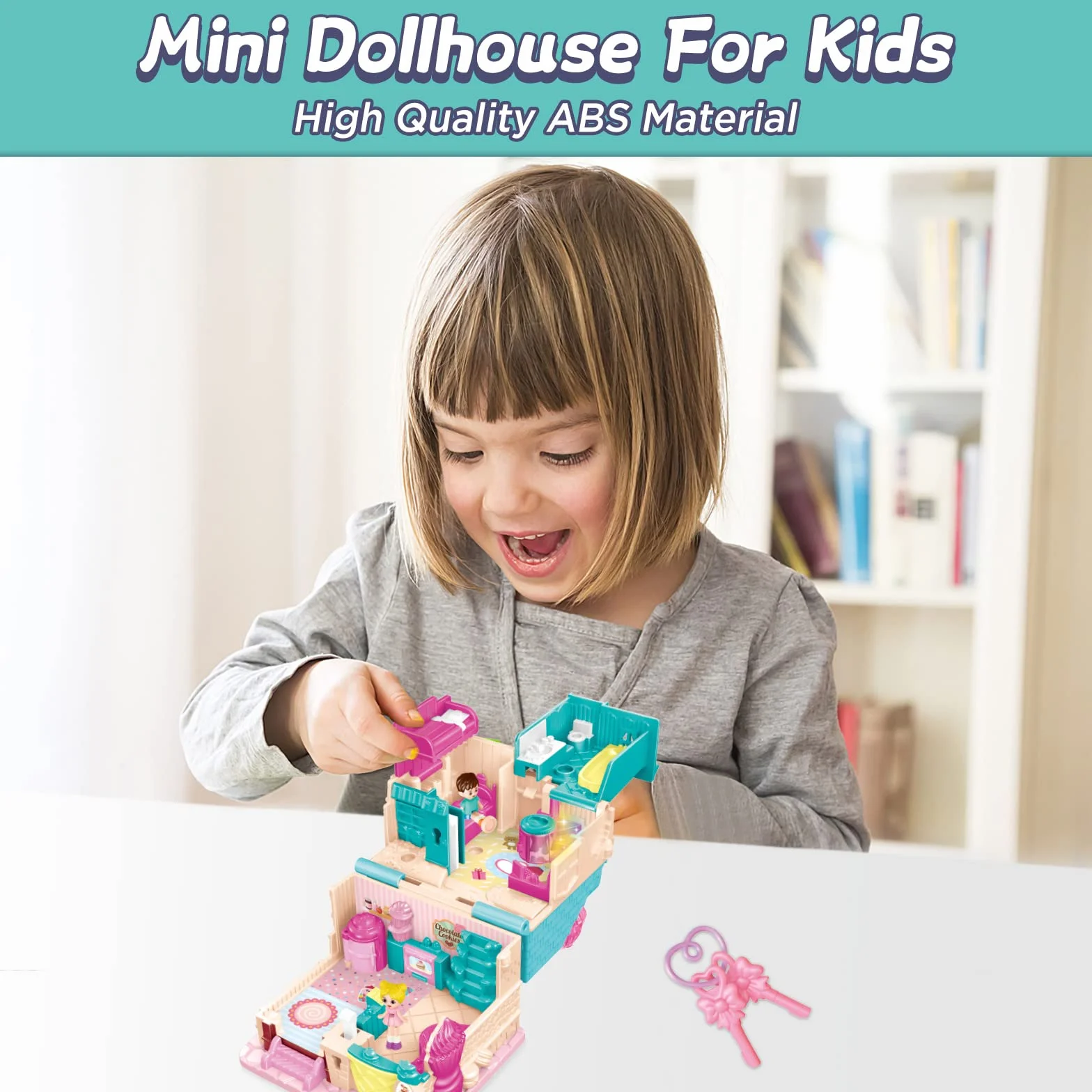 deAO 3D Casa de Muñecas, Dollhouse Panadería City Life Miniatura DIY Modelo Kit muñeca Niña 2 3 4 Años Adultos, Casita de Muñecas Amantes, Regalo de Cumpleaños