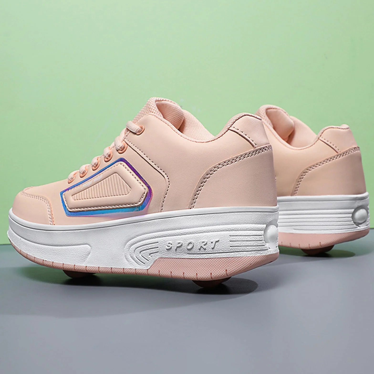 Hixingo Zapatos con Ruedas para Niños y Niñas, Patines 2 en 1 Retráctil 30-42EU