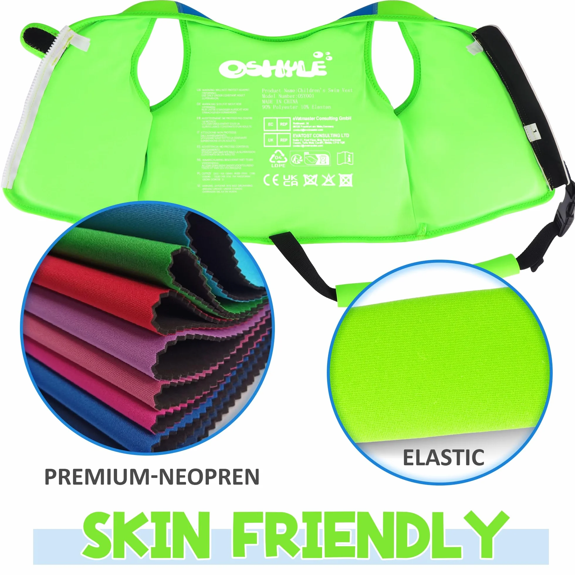 Chaleco de Natación de Neopreno Premium para Niños - Flotador de Aprendizaje