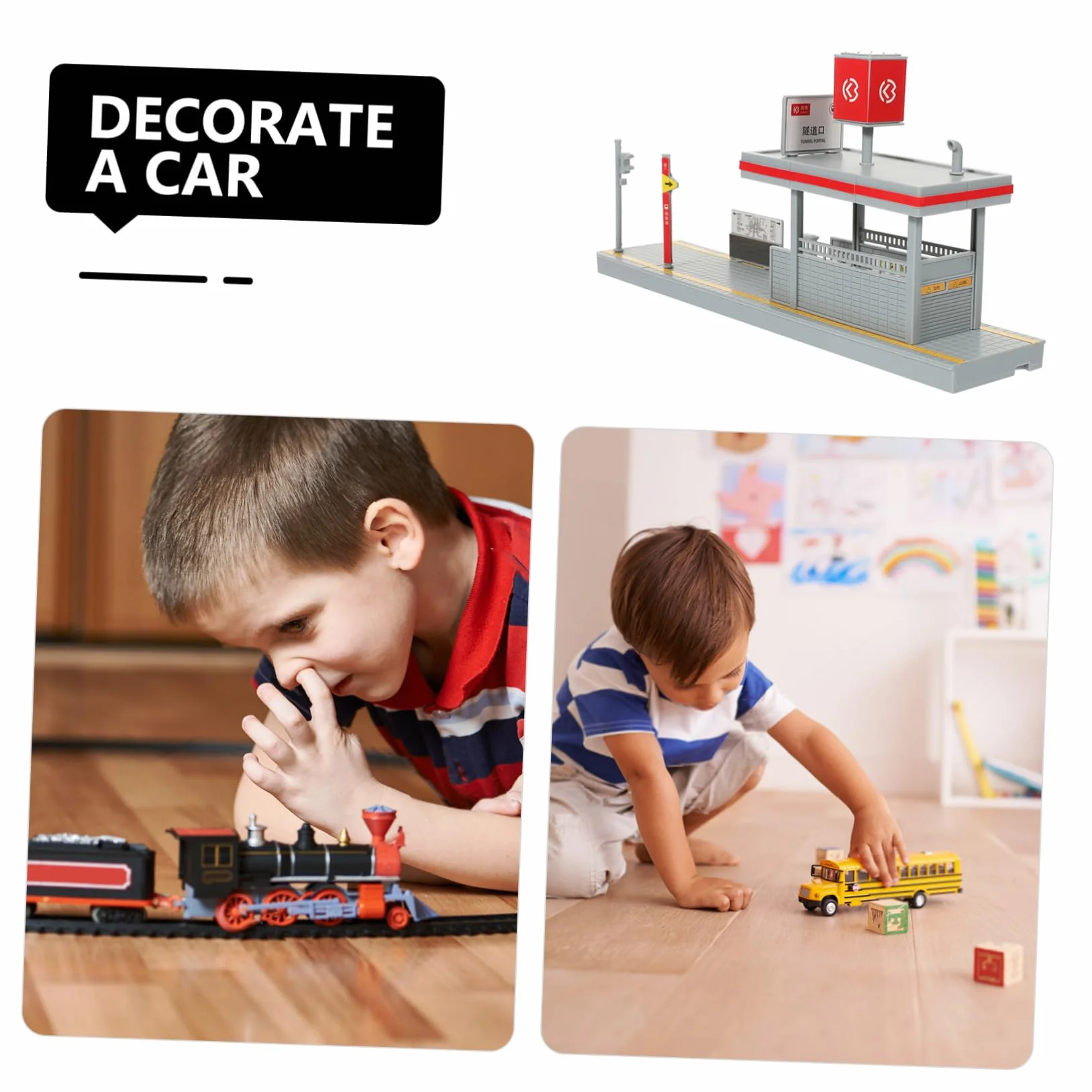 UPKOCH Modelo Plataforma Estación Metro DIY para Niños, Plástico Duradero, Tamaño Compacto, Juguete Educativo, Escenario de Simulación Ferroviaria, Manualidades y Hobby, Uso Familiar,