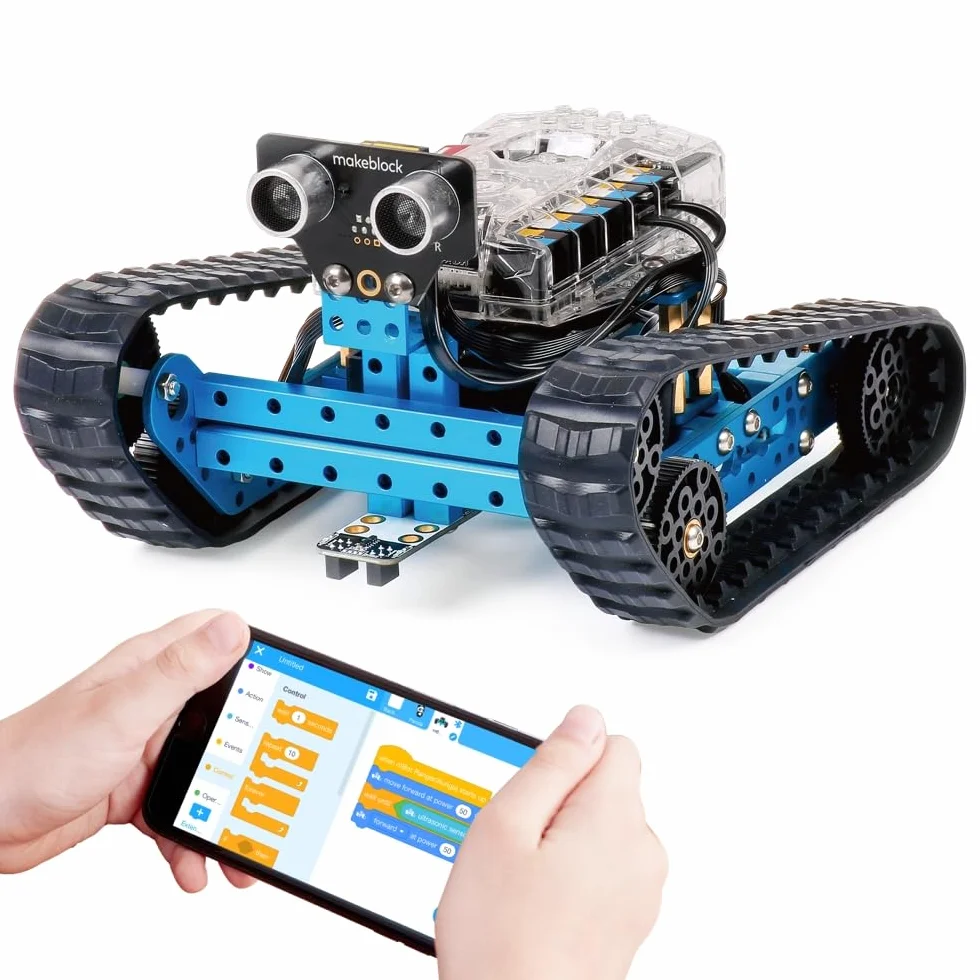 Makeblock mBot Ranger Robot Programable de Tanque 3 en 1, Robot Educativo de Control Remoto Compatible Scratch/Arduino C Juguete Stem para 10ans+